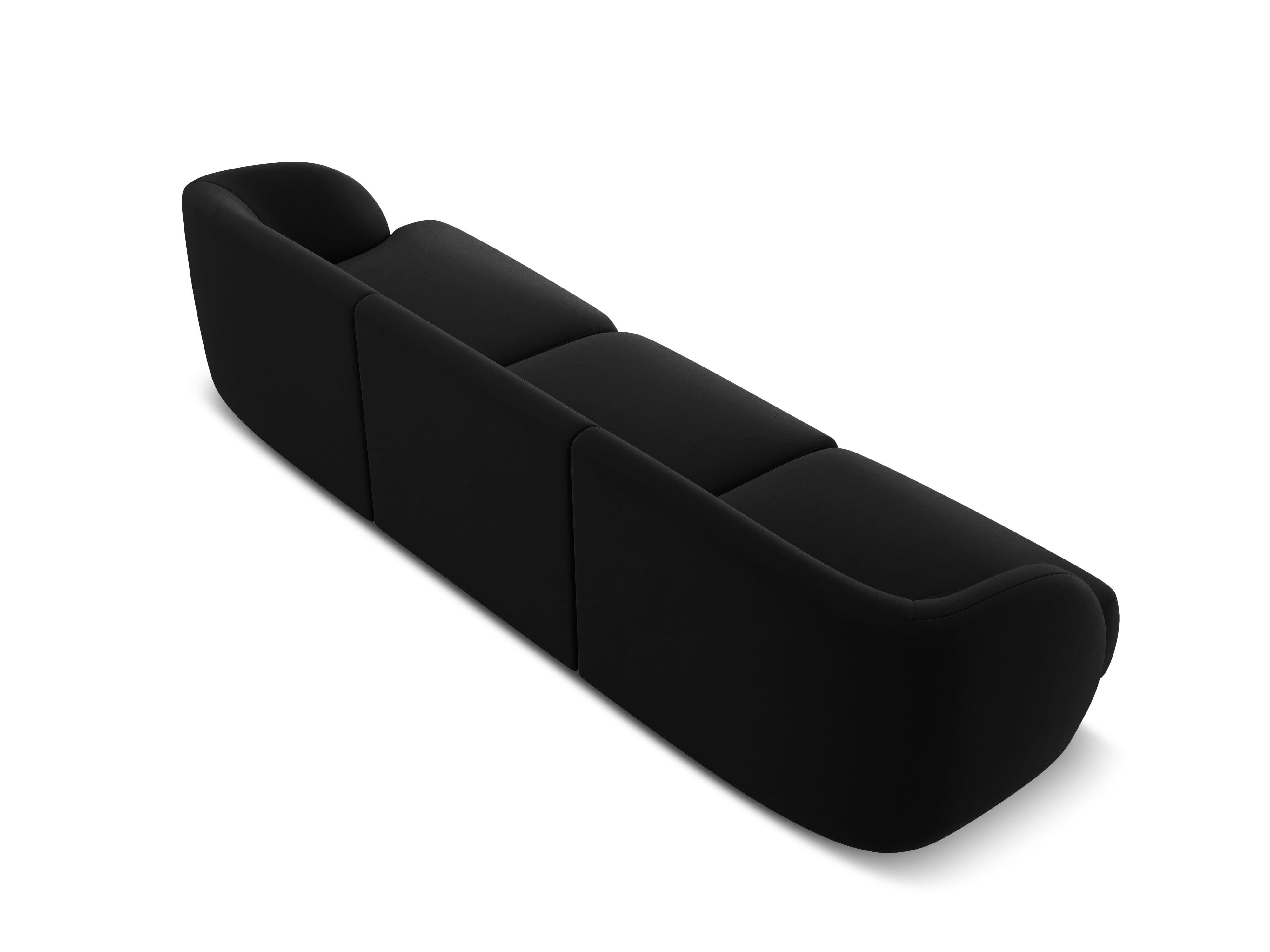 Sofa aksamitna 3-osobowa MILEY czarny Micadoni Eye on Design