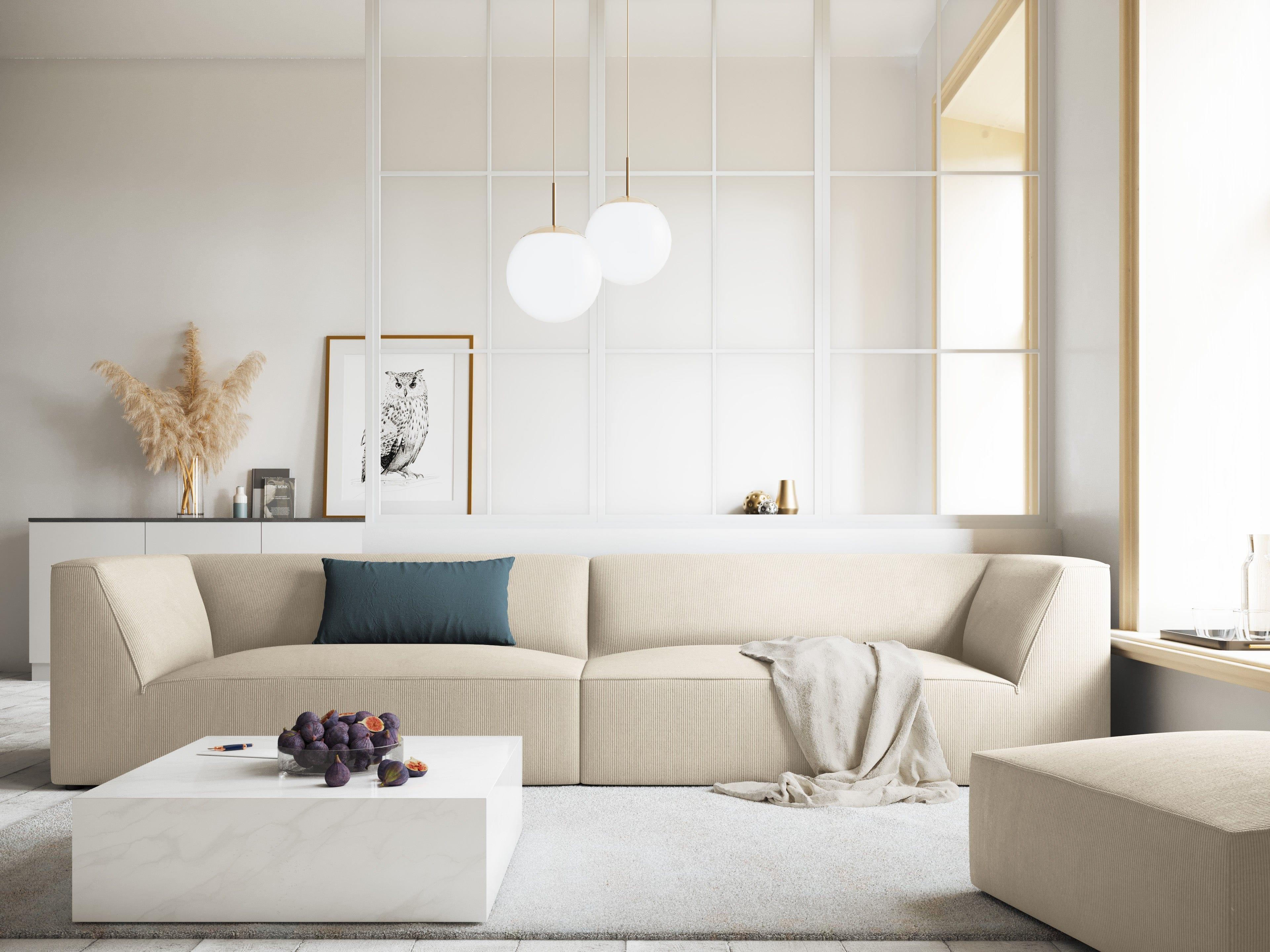 Puf sztruksowy RUBY beżowy Micadoni Eye on Design