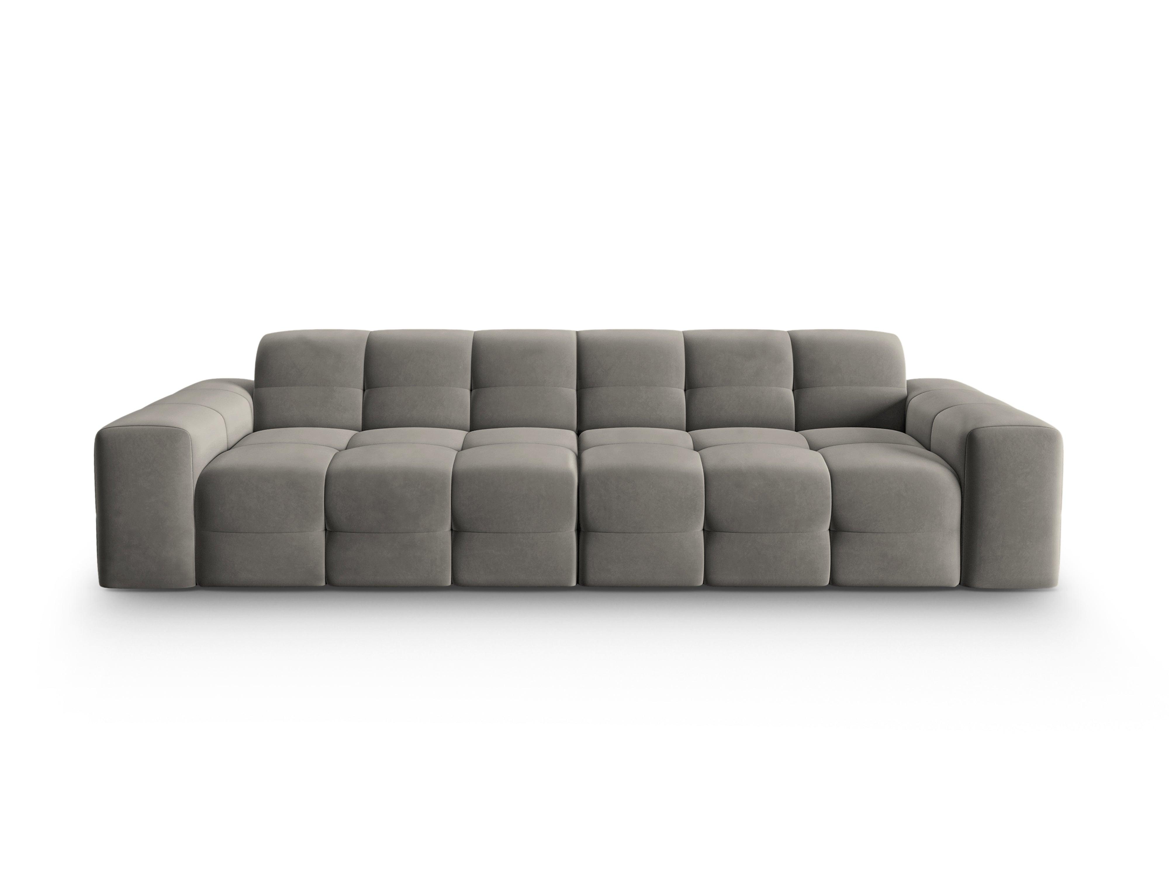 Sofa aksamitna 4-osobowa KENDAL szary Micadoni Eye on Design
