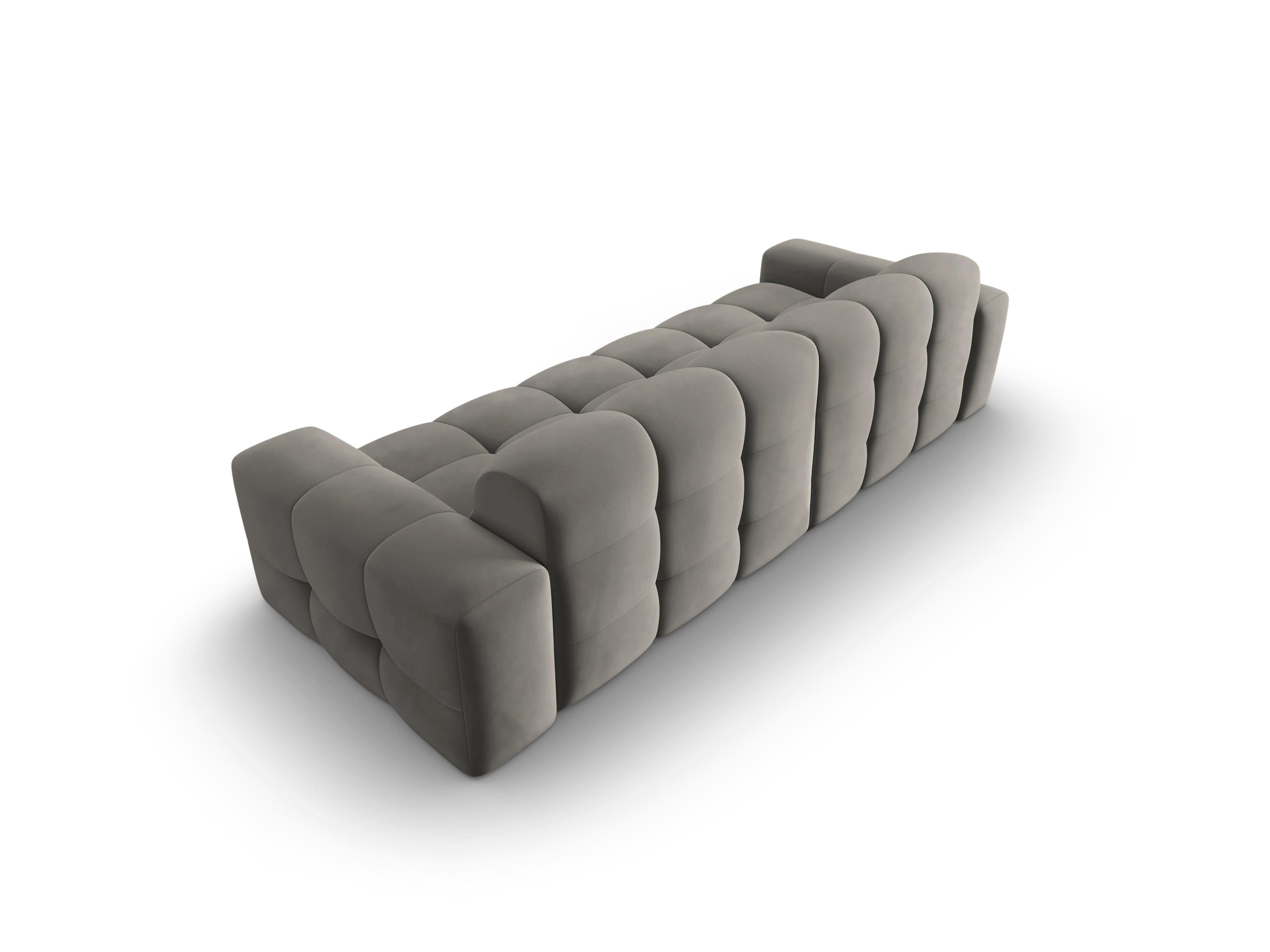 Sofa aksamitna 4-osobowa KENDAL szary Micadoni Eye on Design