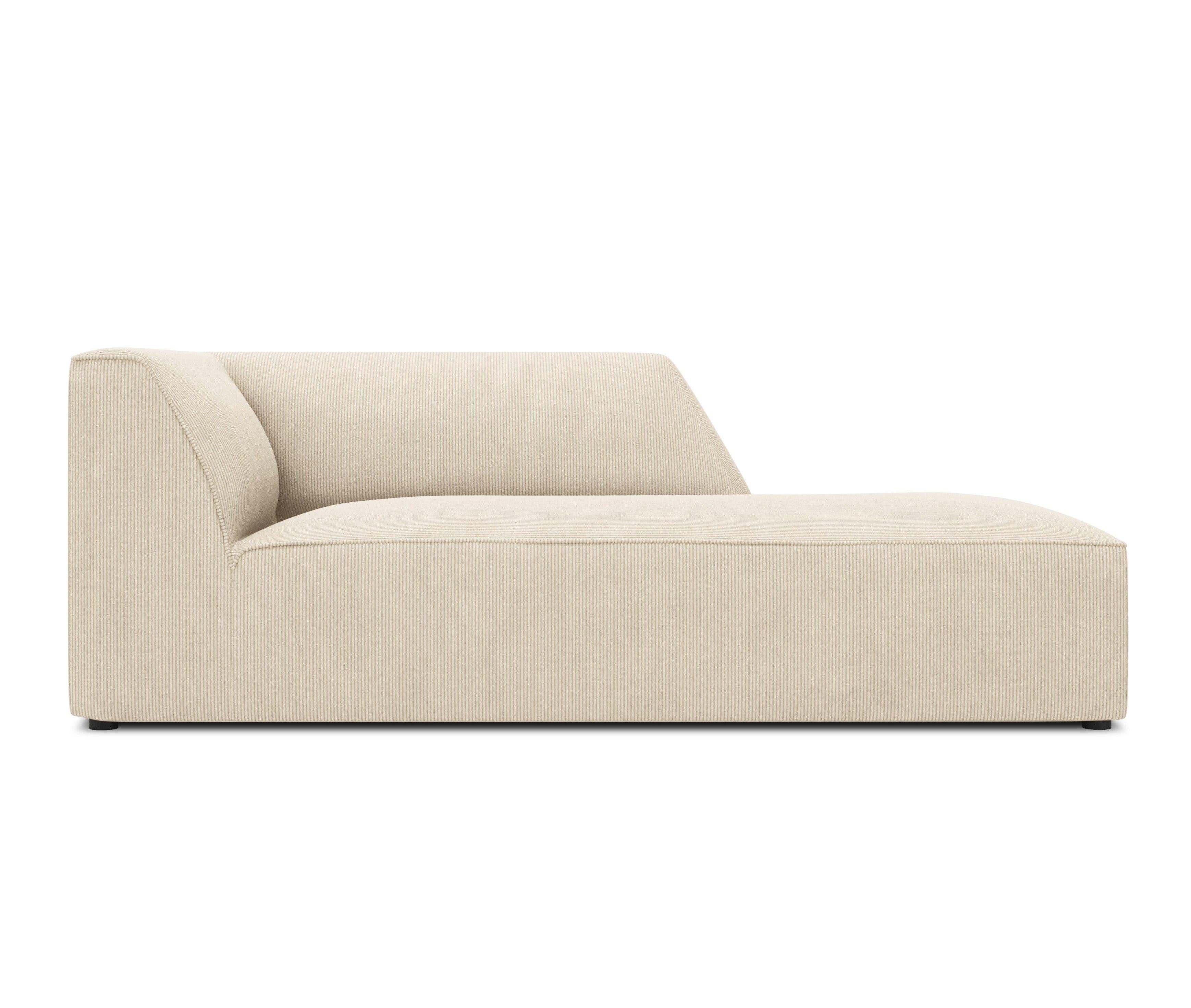 Szezlong sztruksowy prawostronny RUBY beżowy Micadoni Eye on Design