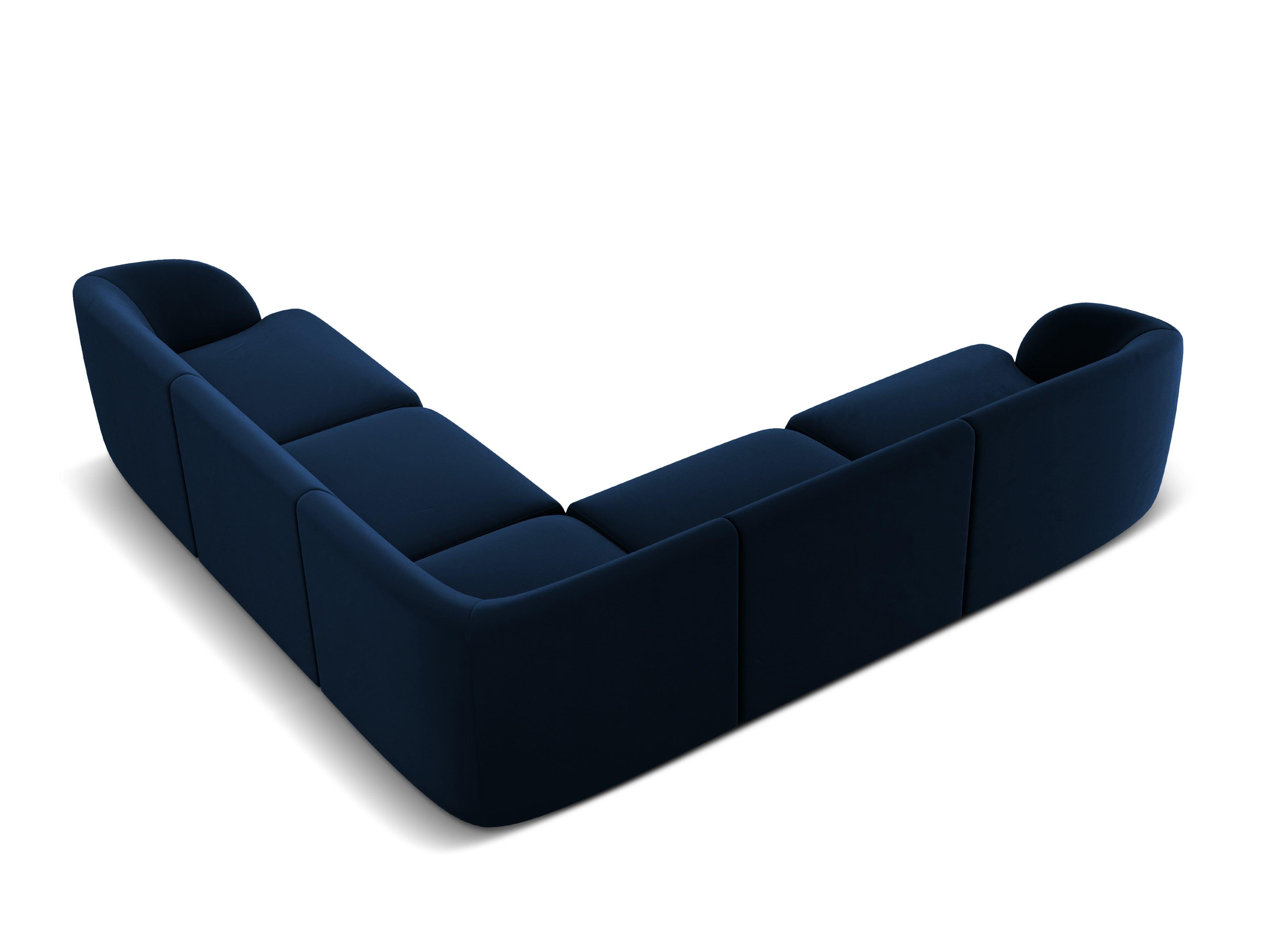 Narożnik aksamitny 5-osobowy MILEY granatowy Micadoni Eye on Design