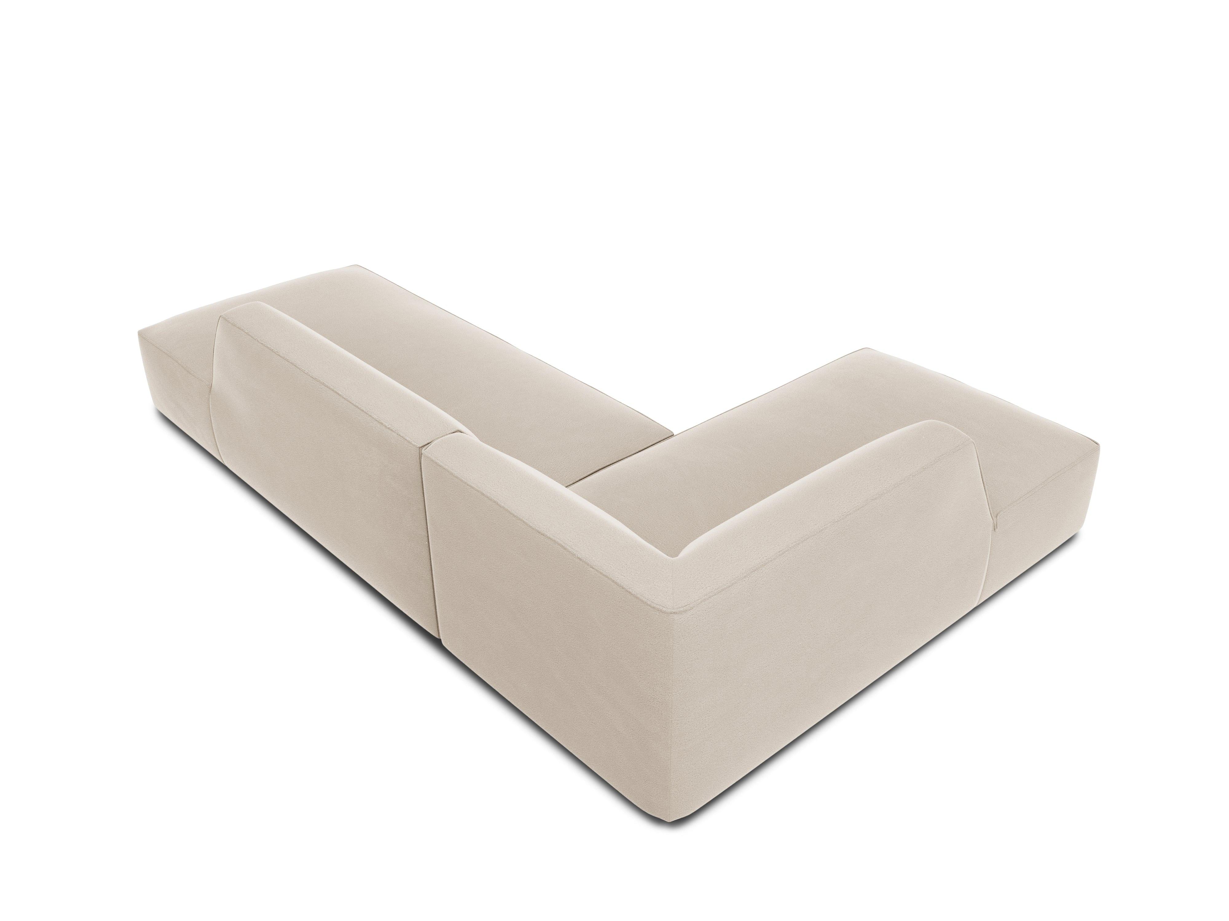 Sofa narożna aksamitna lewostronna RUBY beżowy Micadoni Eye on Design
