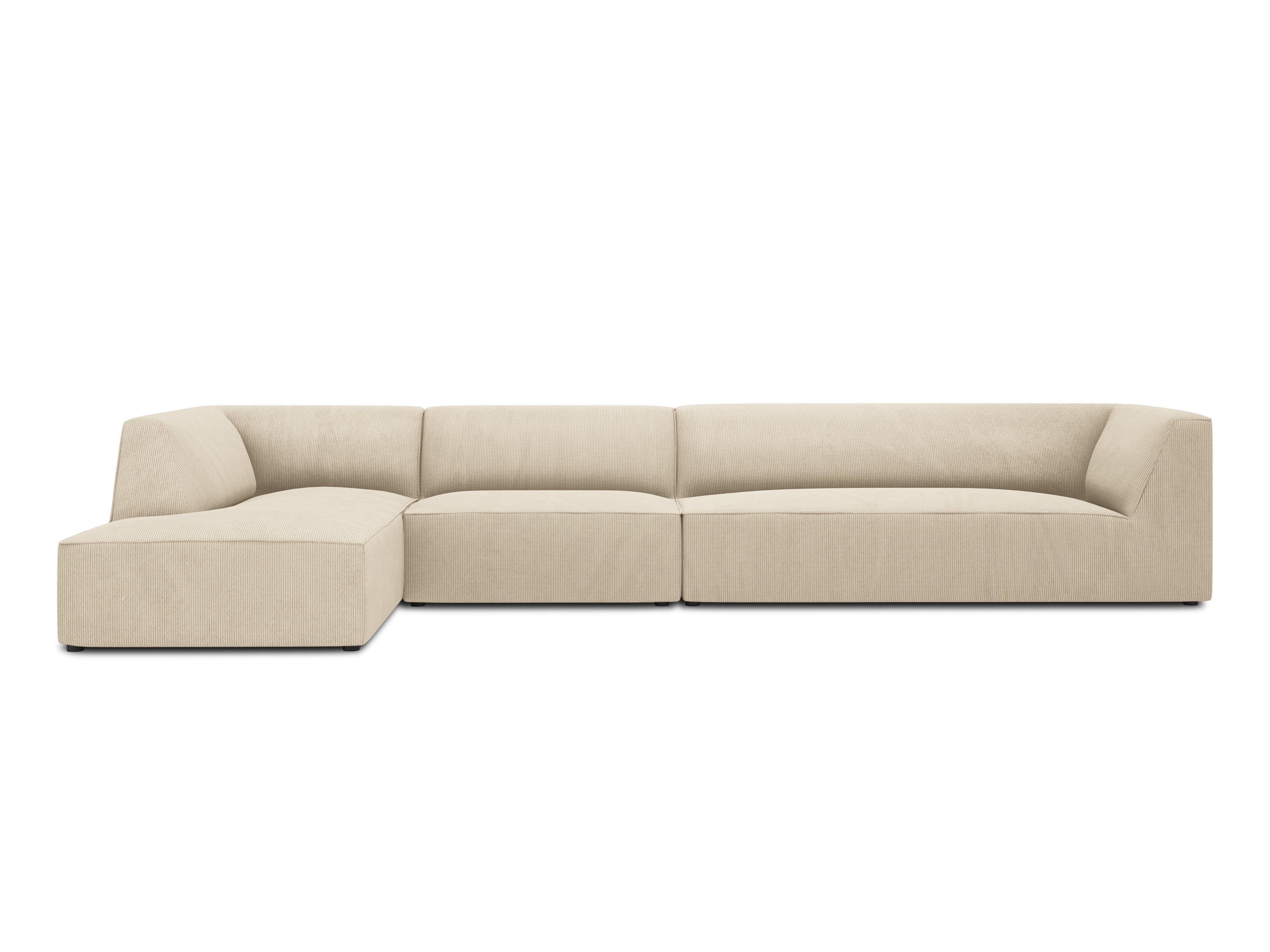 Narożnik sztruksowy 5-osobowy lewostronny RUBY beżowy Micadoni Eye on Design