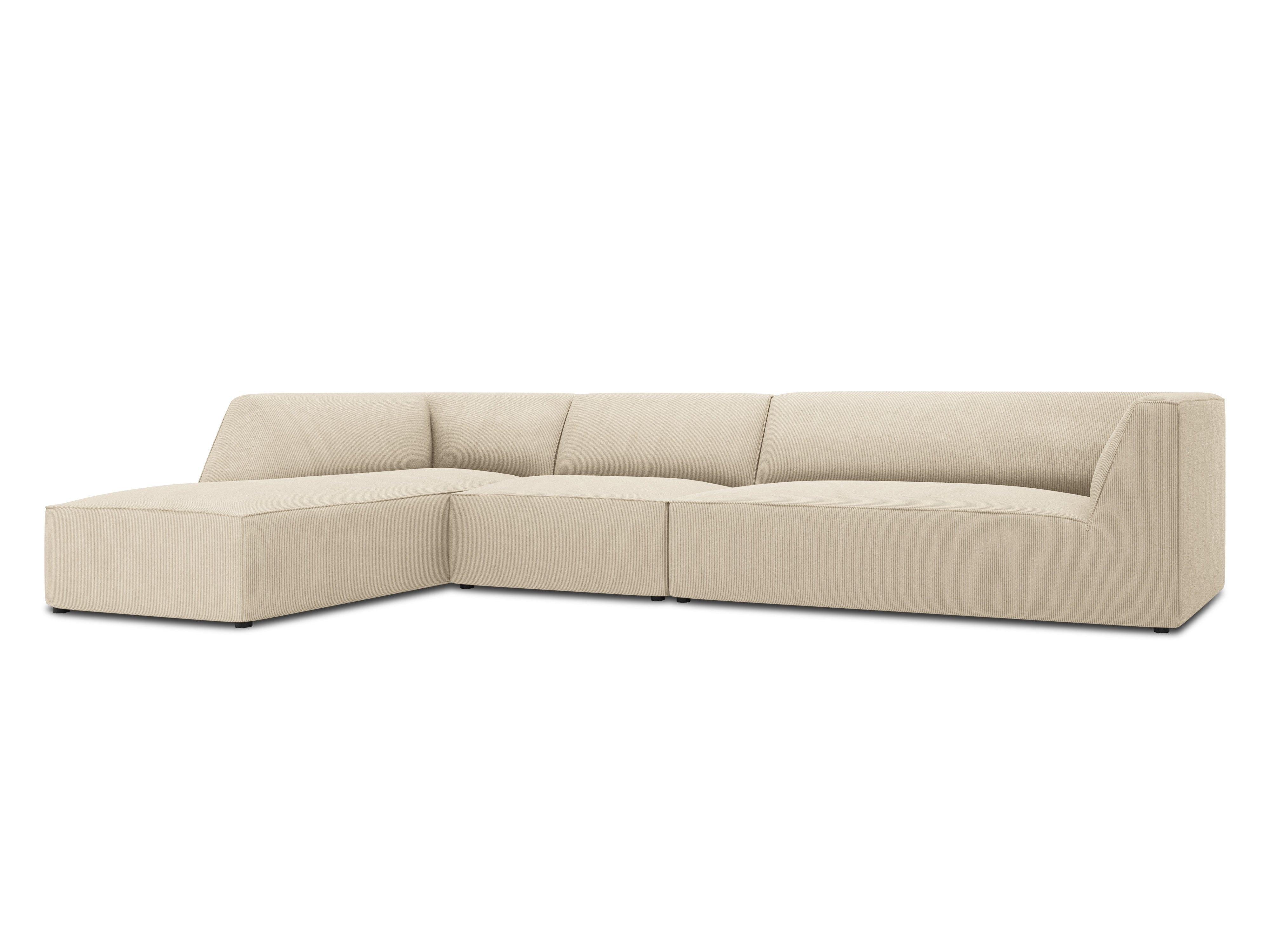 Narożnik sztruksowy 5-osobowy lewostronny RUBY beżowy Micadoni Eye on Design
