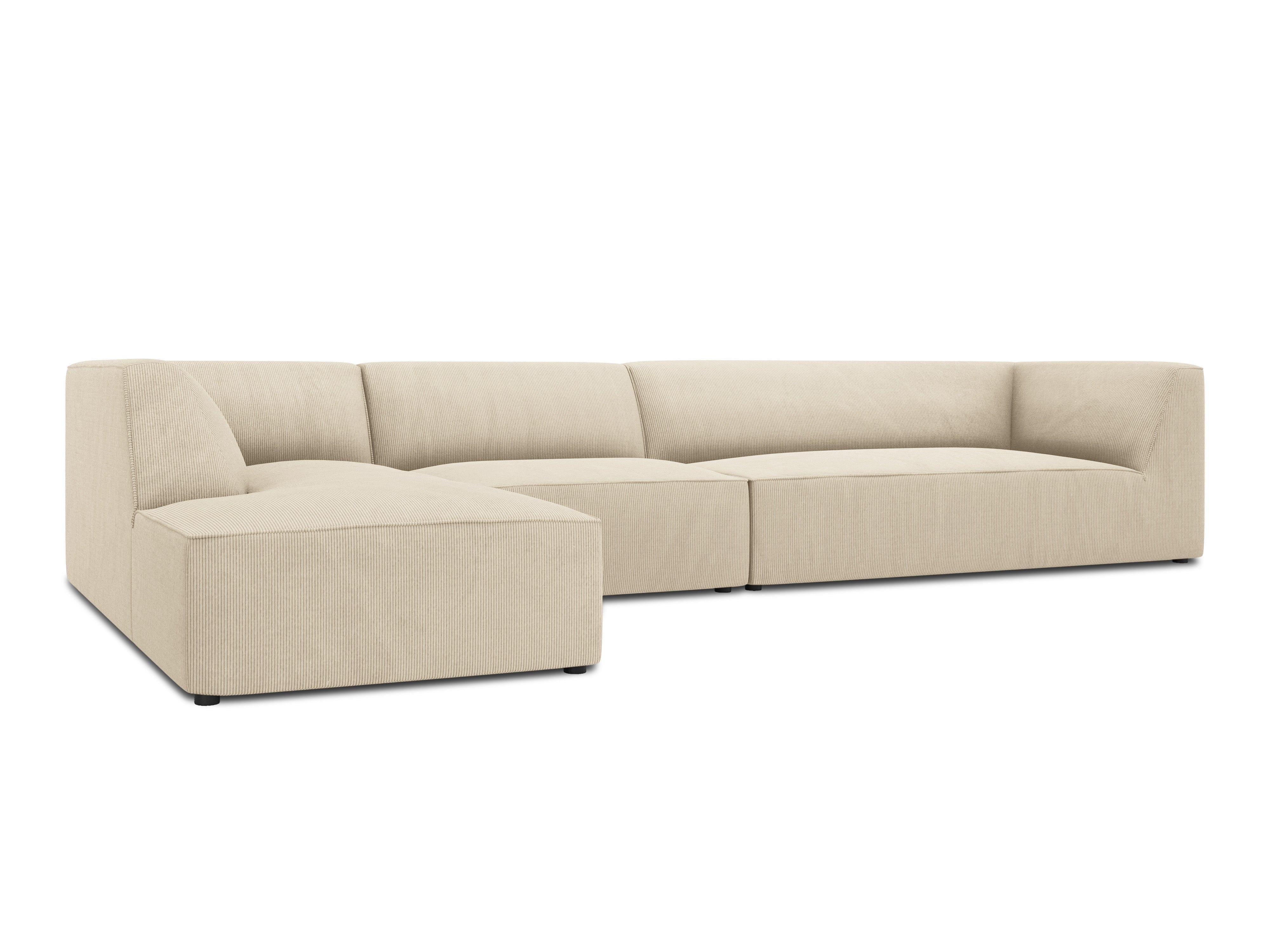 Narożnik sztruksowy 5-osobowy lewostronny RUBY beżowy Micadoni Eye on Design