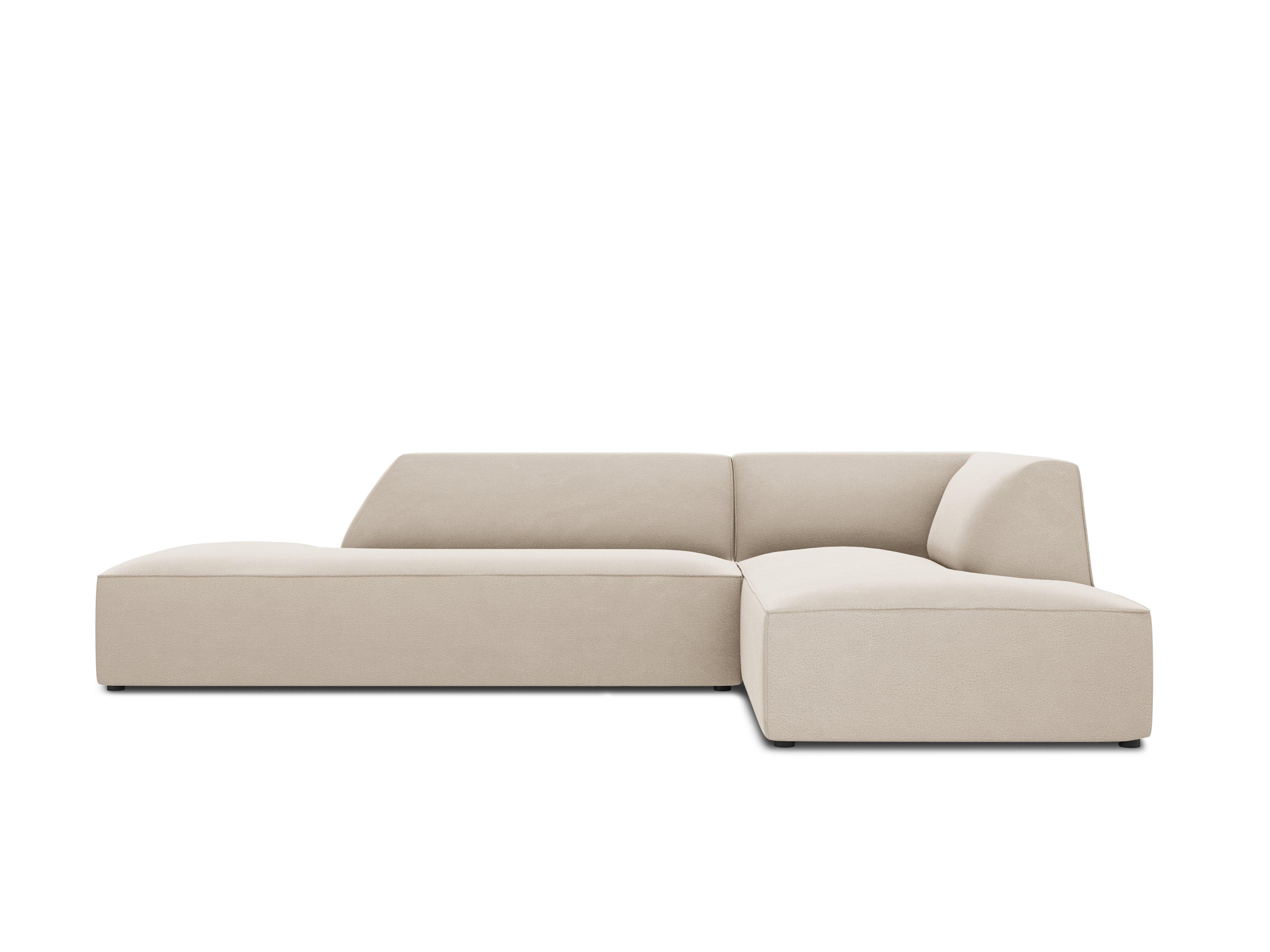 Sofa narożna aksamitna prawostronna RUBY beżowy Micadoni Eye on Design