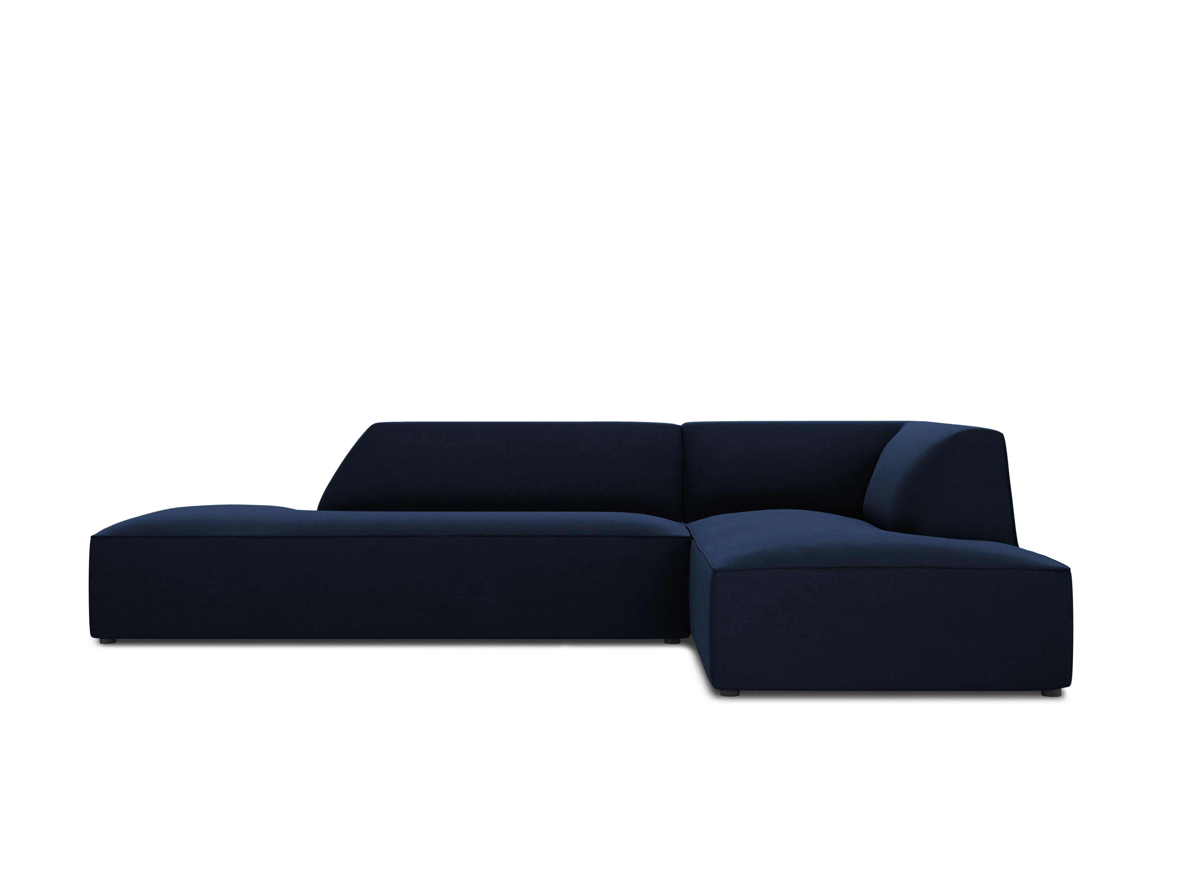Sofa narożna aksamitna prawostronna RUBY granat królewski Micadoni Eye on Design