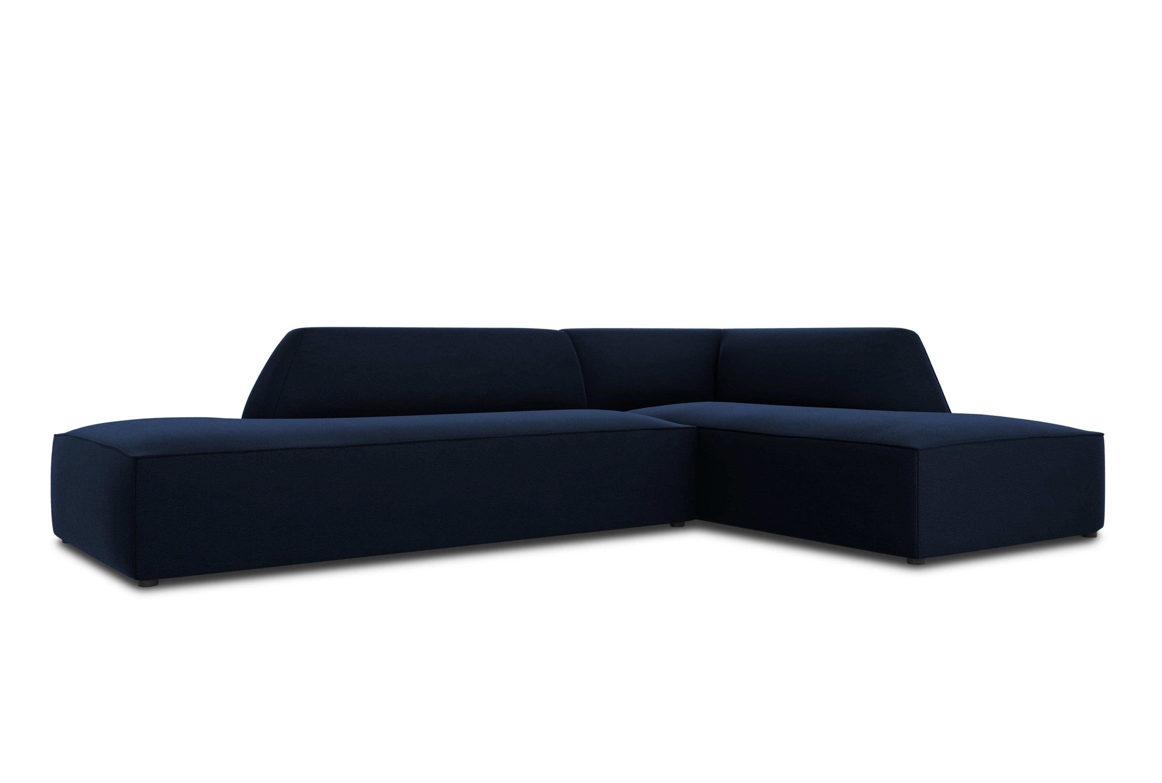 Sofa narożna aksamitna prawostronna RUBY granat królewski Micadoni Eye on Design