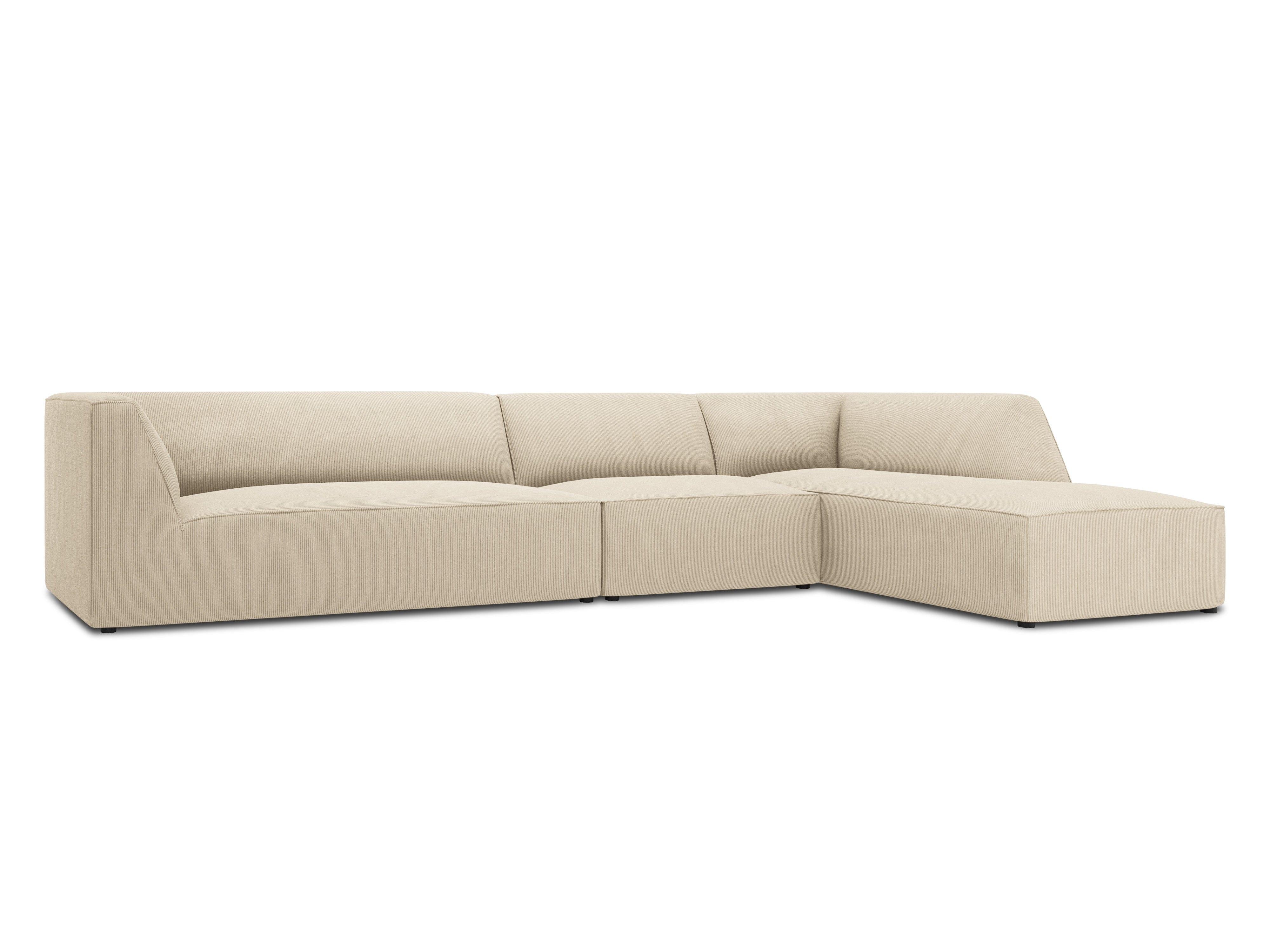 Narożnik sztruksowy 5-osobowy prawostronny RUBY beżowy Micadoni Eye on Design