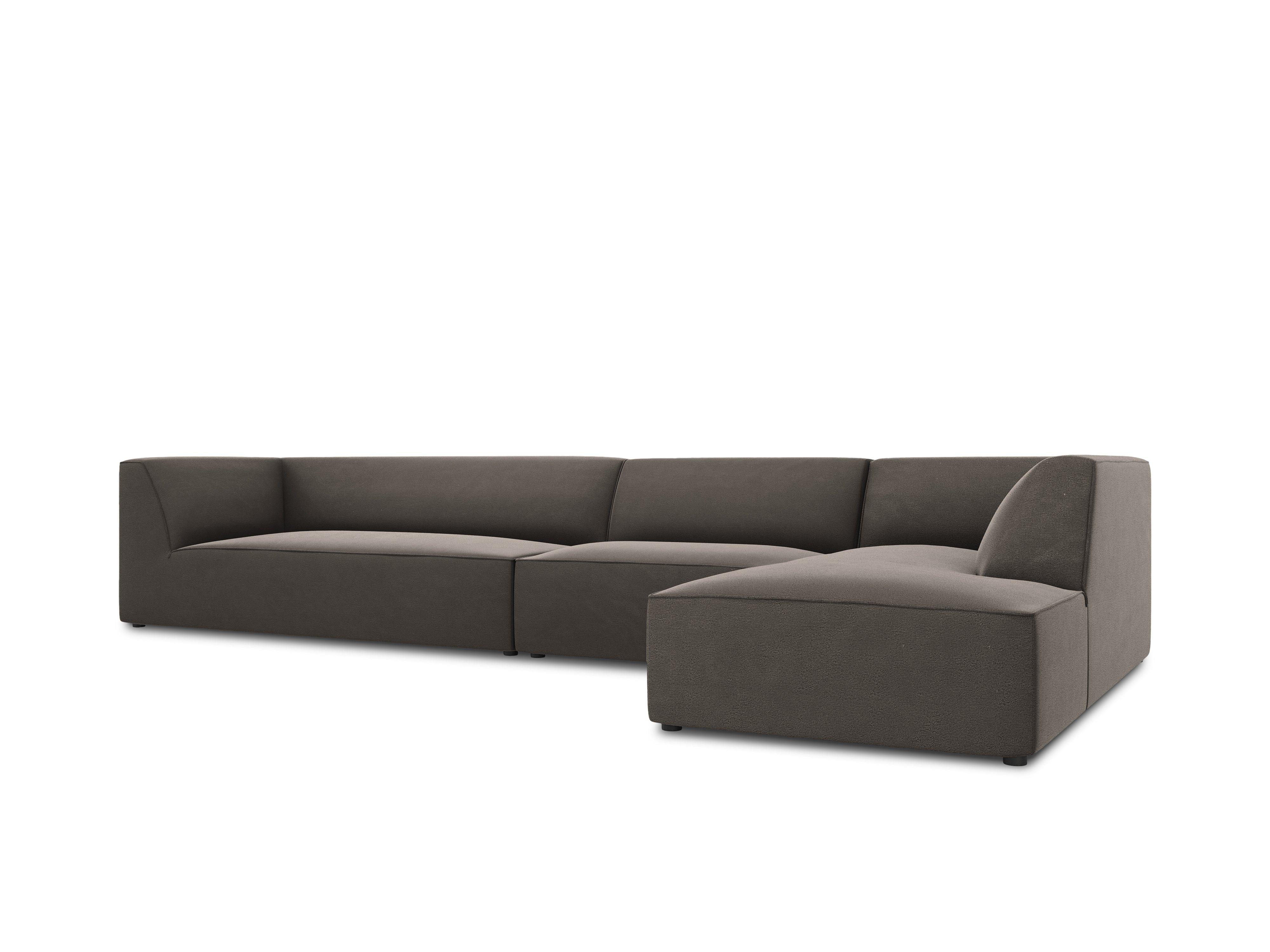 Narożnik aksamitny 5-osobowy prawostronny RUBY ciemnoszary Micadoni Eye on Design