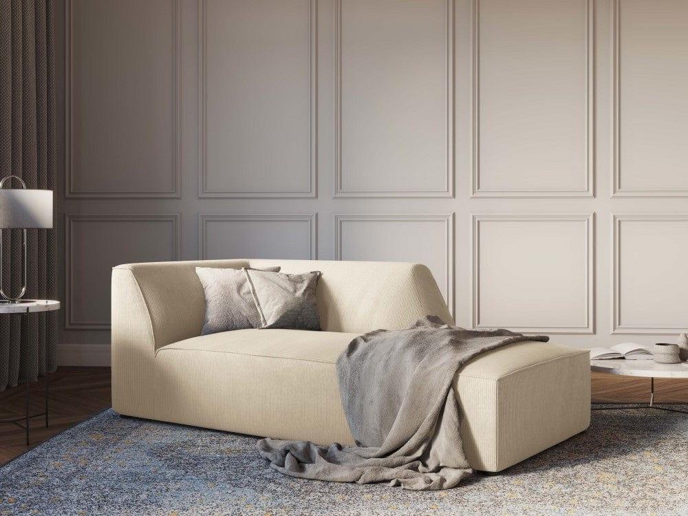 Szezlong sztruksowy prawostronny RUBY beżowy Micadoni Eye on Design