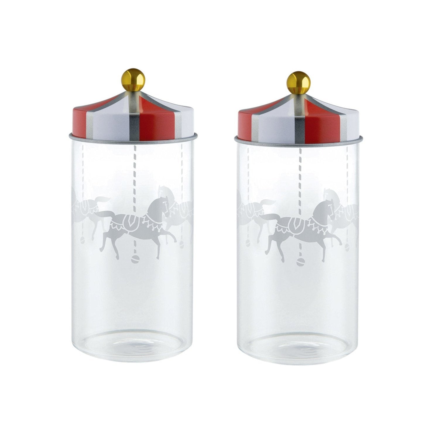 Set of containers Circus glass with screen prints