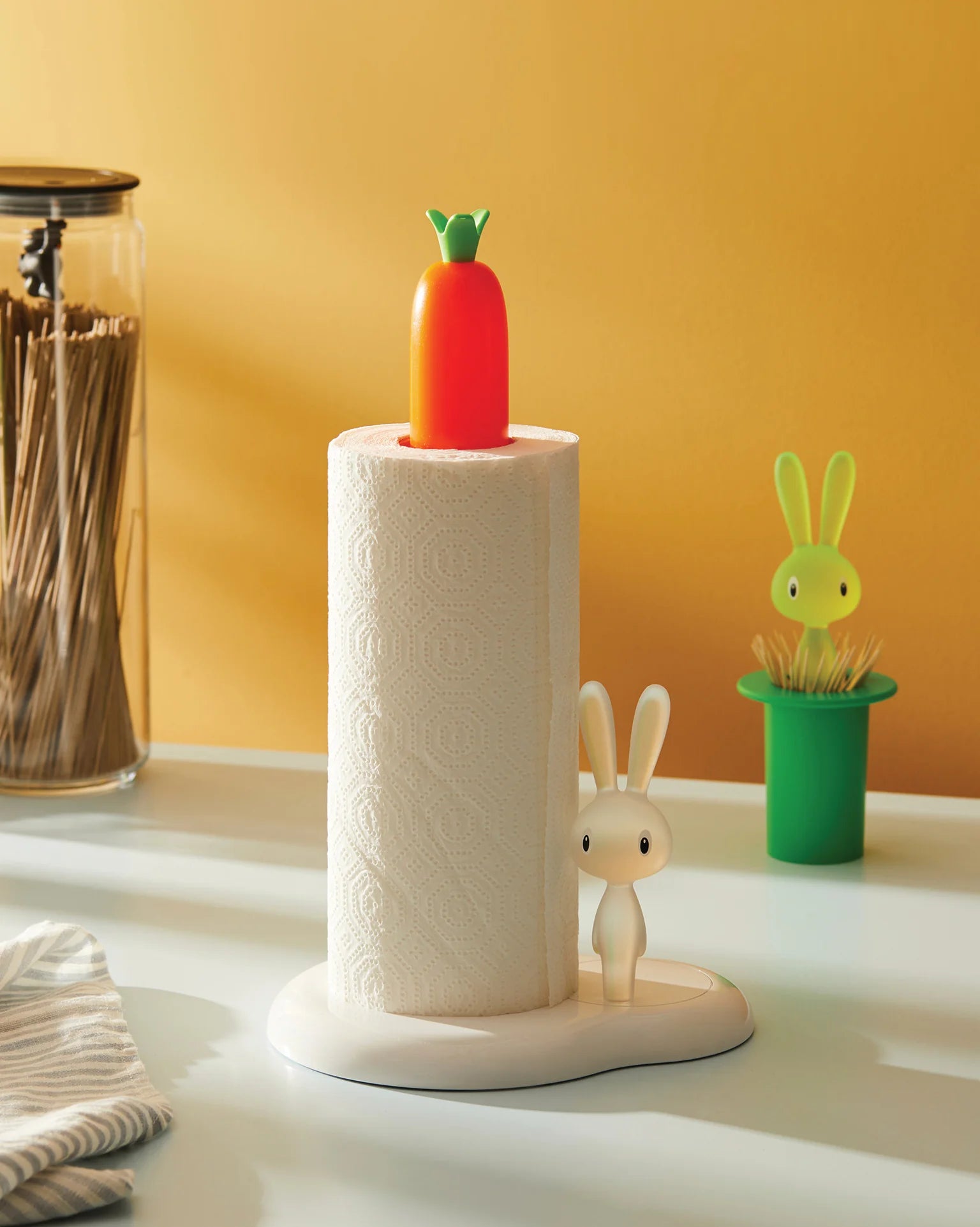 Bunny & Carrot white paper towel stand