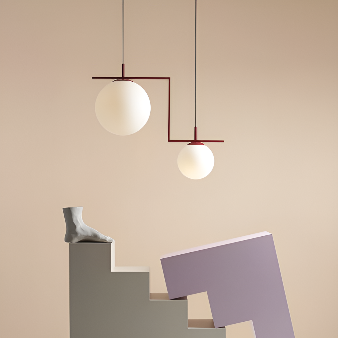Lampa wisząca ZAC DUO bordowy