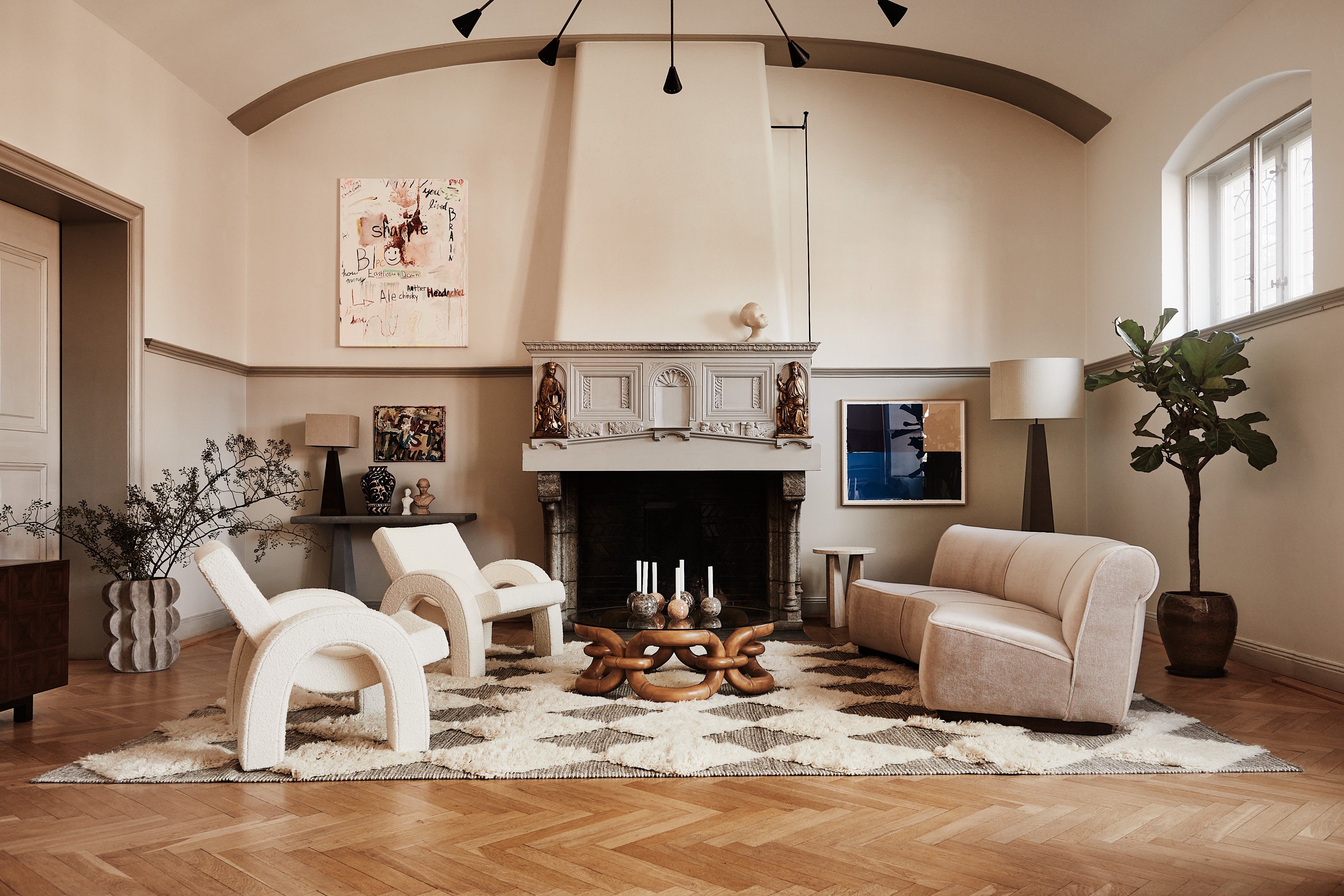 PARIS Sofa beige velvet