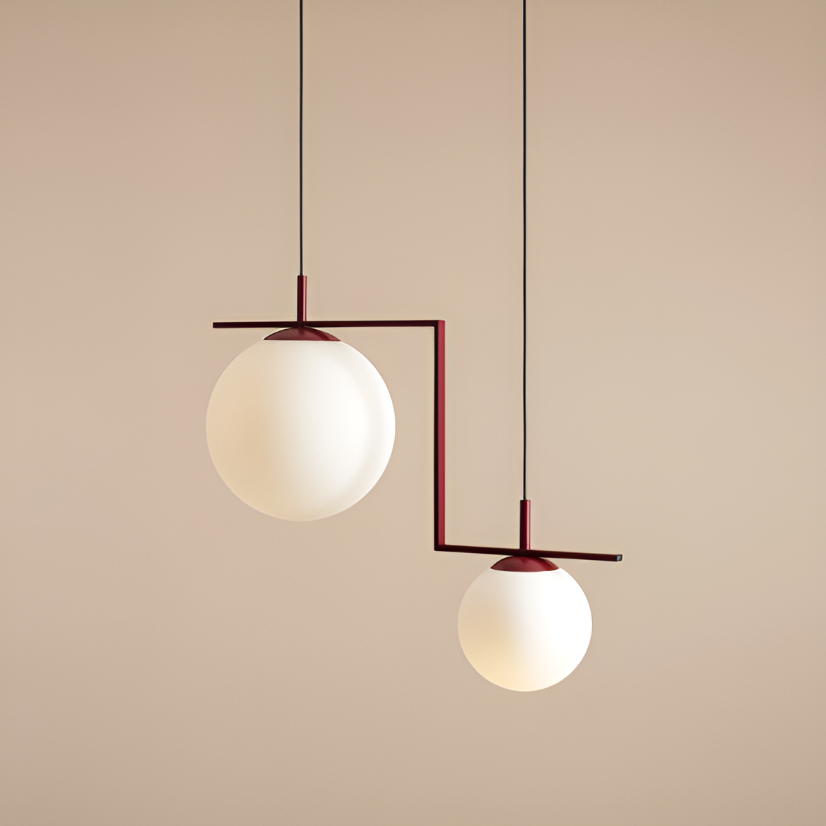Lampa wisząca ZAC DUO bordowy