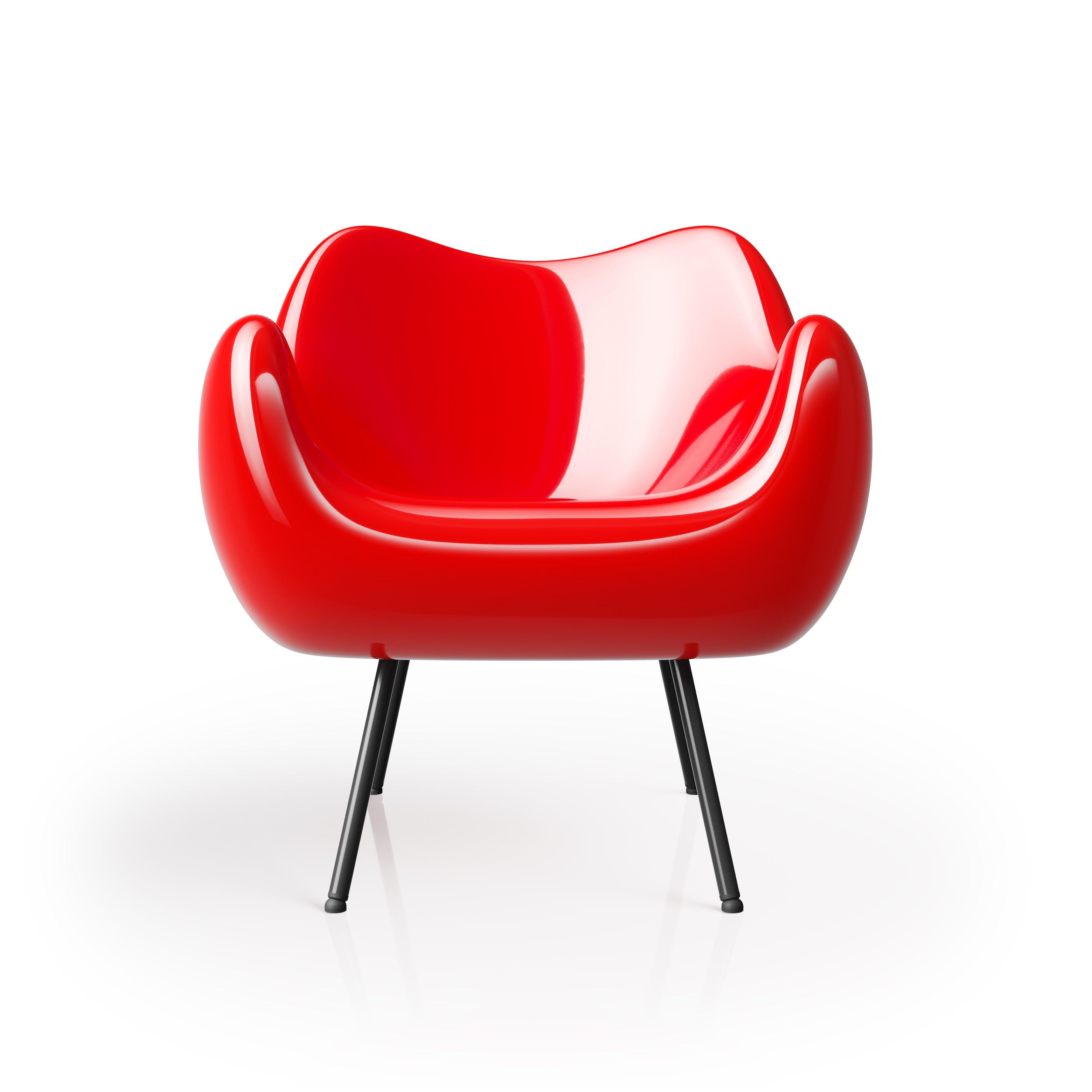 Fotel RM58 CLASSIC z czarną podstawą Vzór Czerwony   Eye on Design