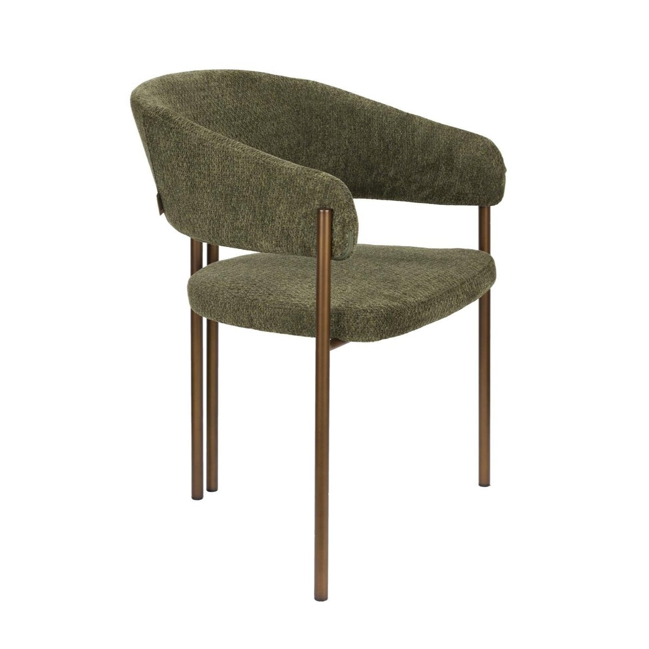 Naida green chair with a brown base