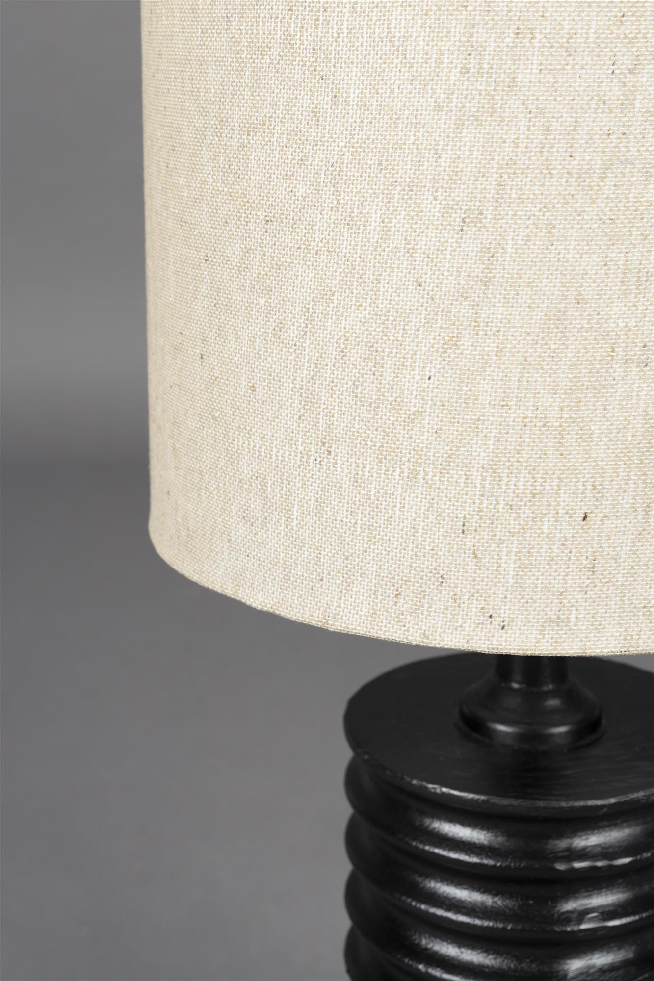 Yalal beige table lamp with a black base