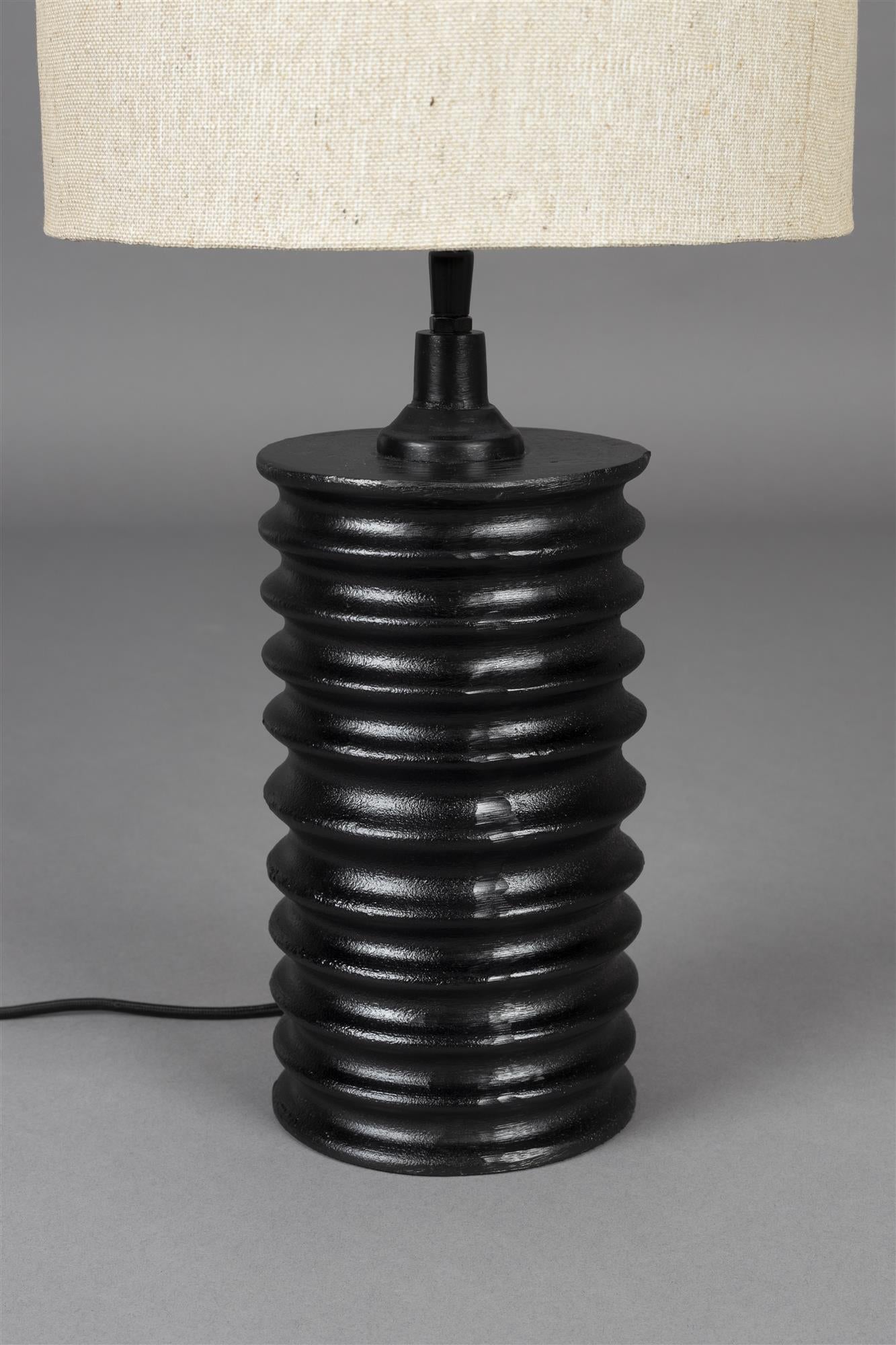 Yalal beige table lamp with a black base