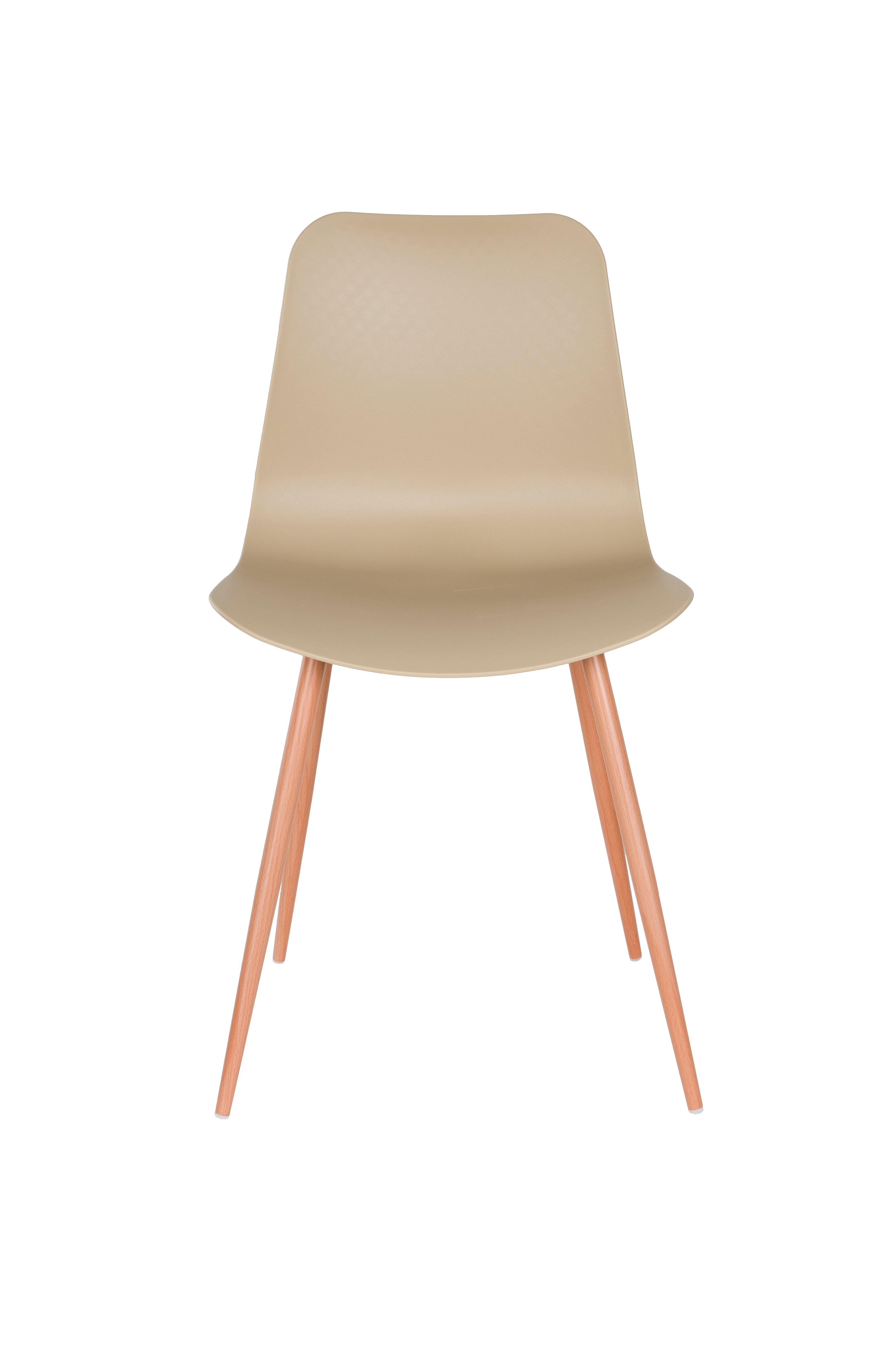Stuhl LEON beige mit Holzgestell