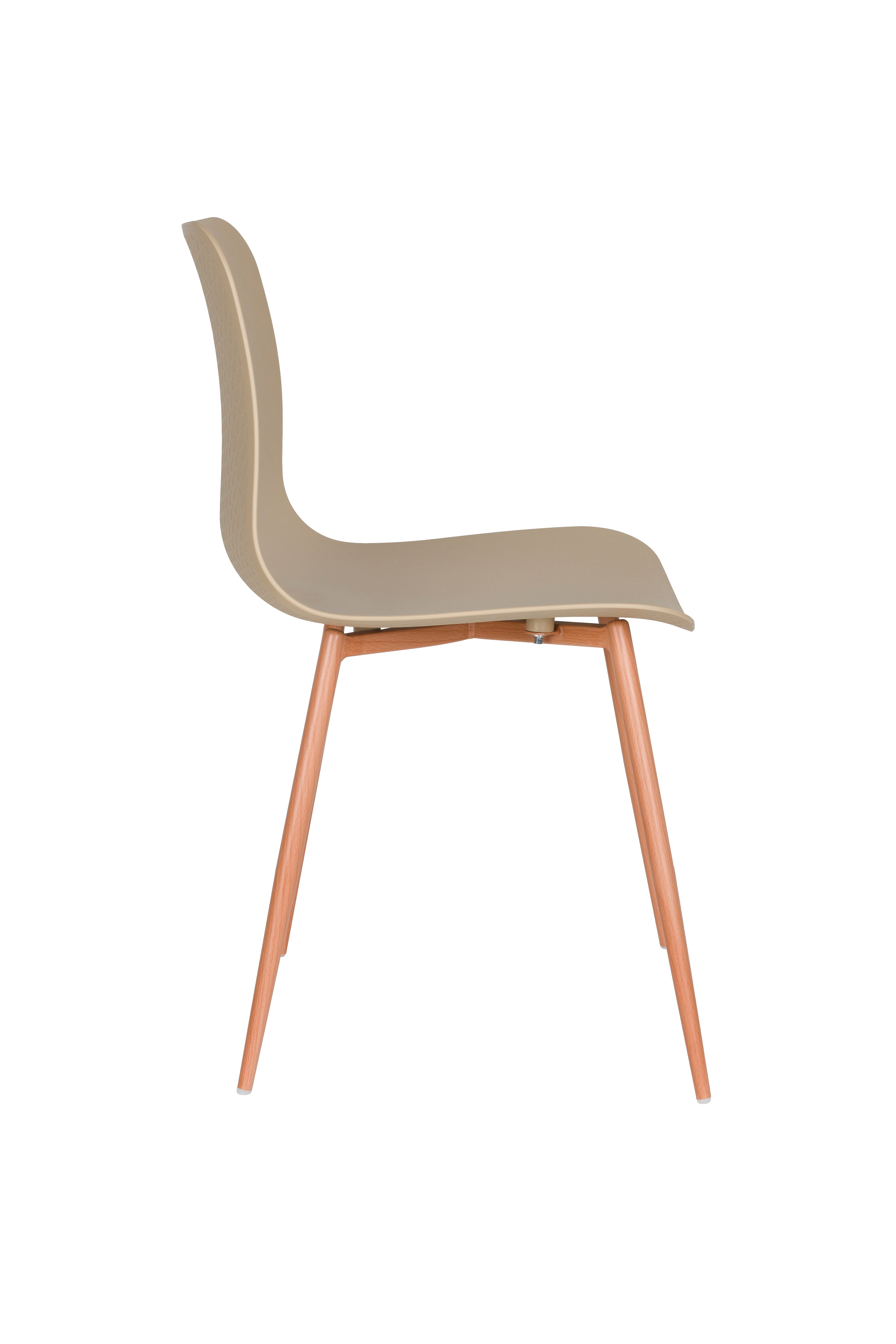 Stuhl LEON beige mit Holzgestell