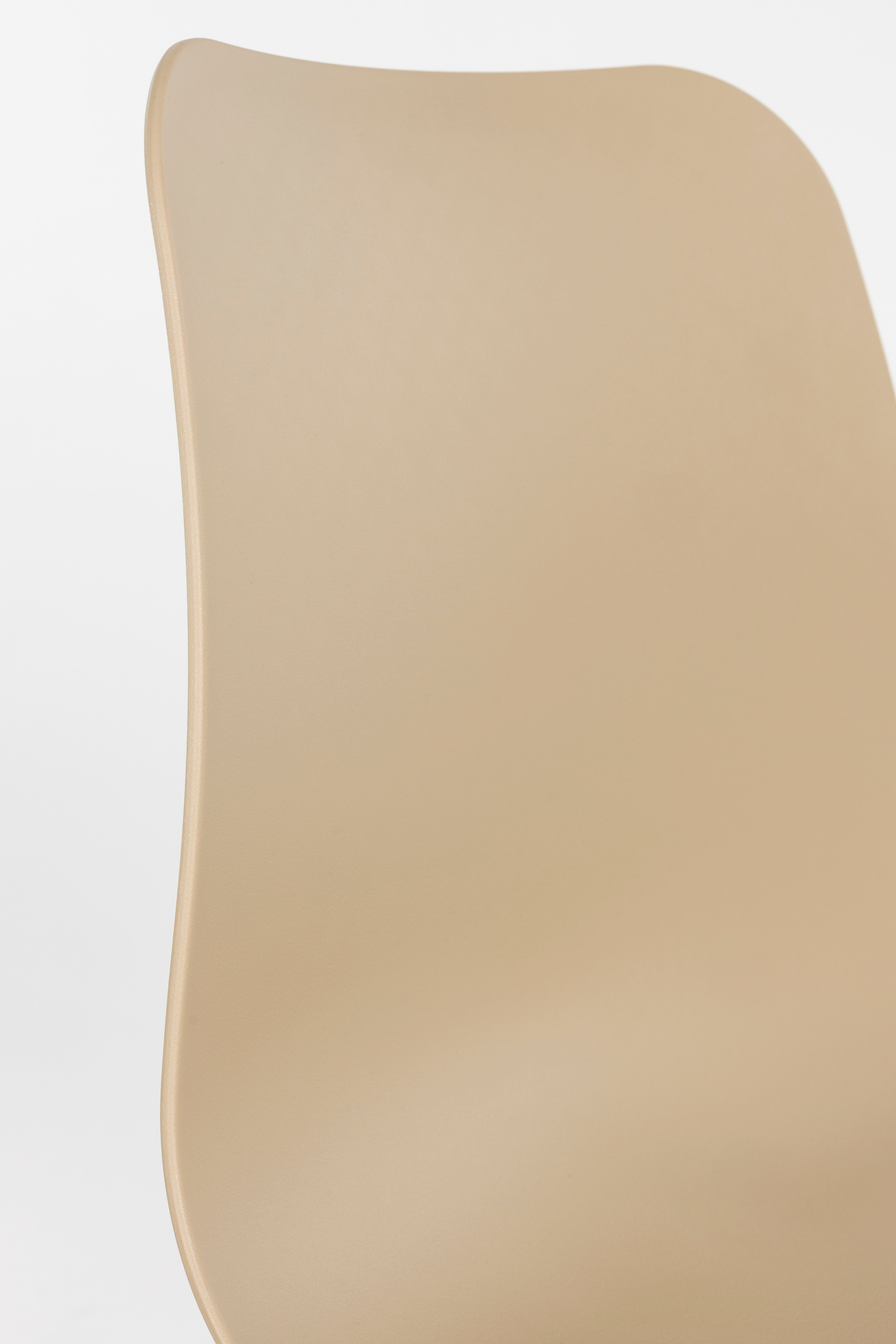 Stuhl LEON beige mit Holzgestell