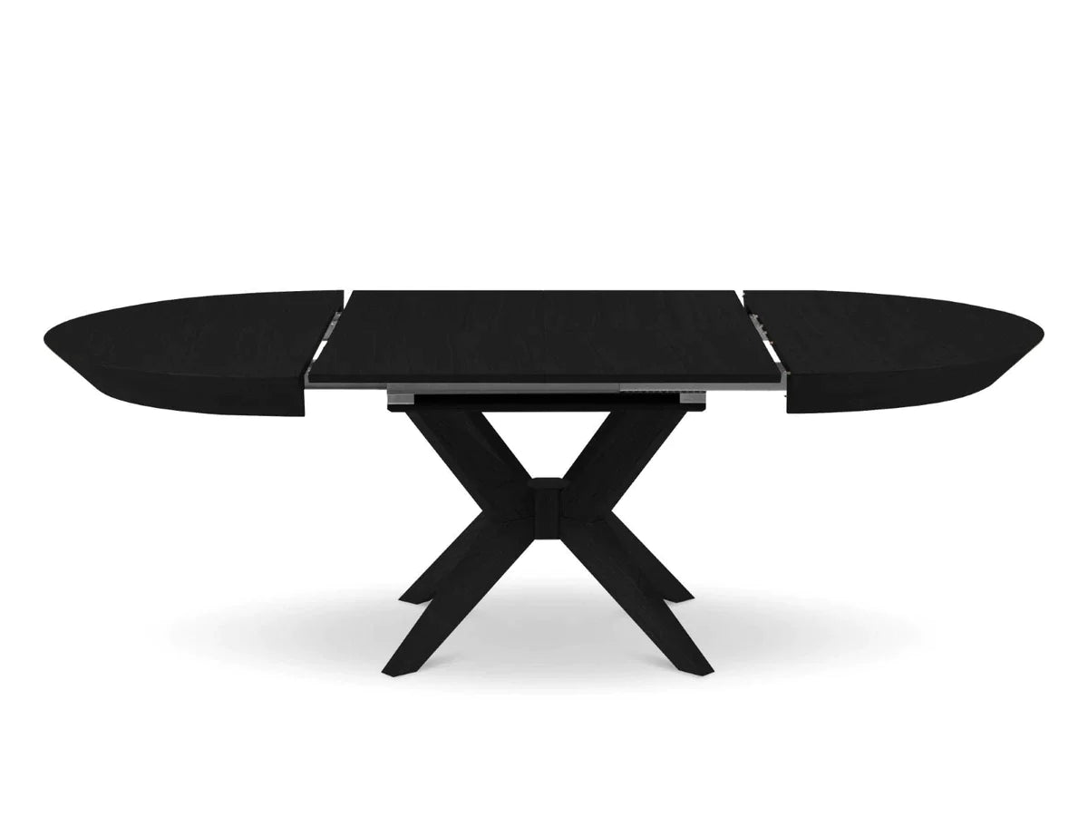 Stół okrągły rozkładany VIRGINIA czarny dąb - poekspozycyjny Micadoni    Eye on Design