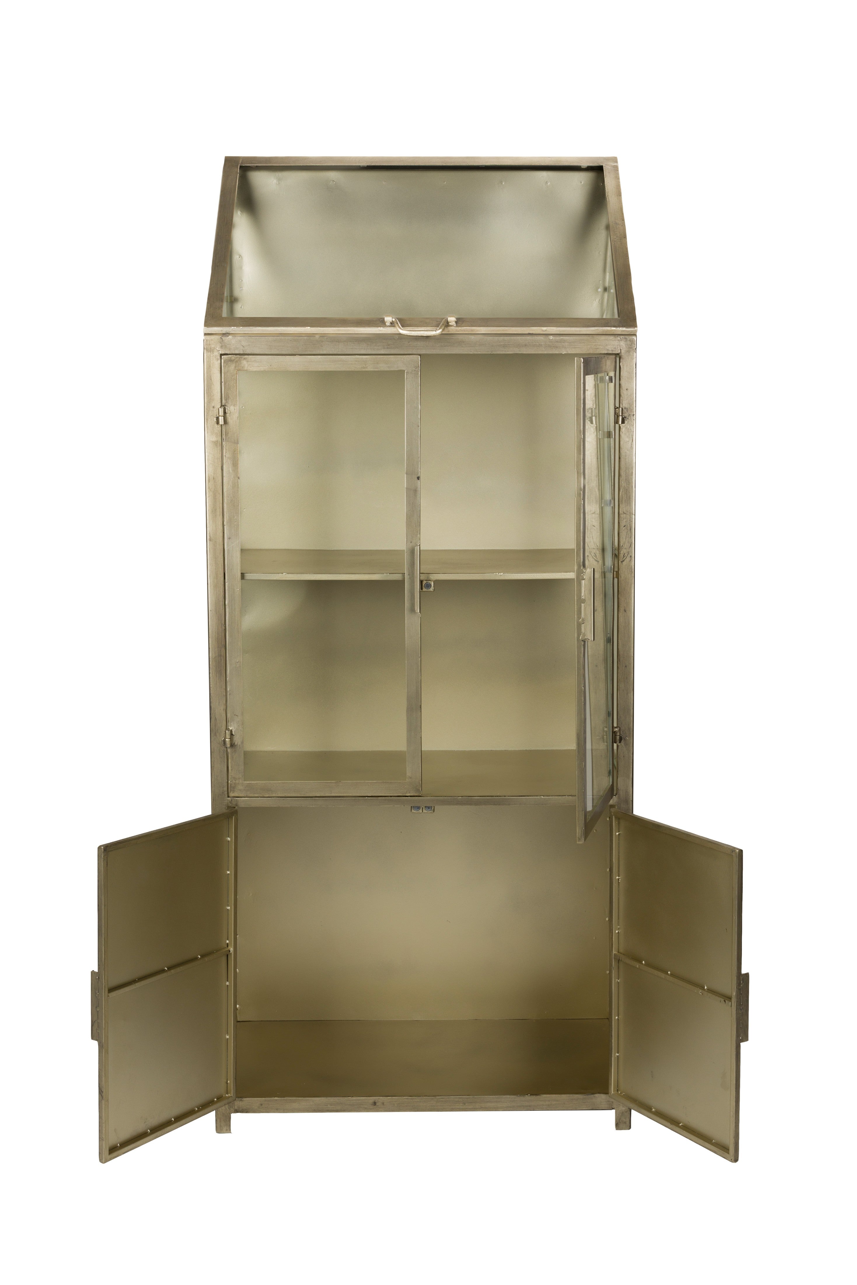 Industrielle Vitrine MONVISO antikgold