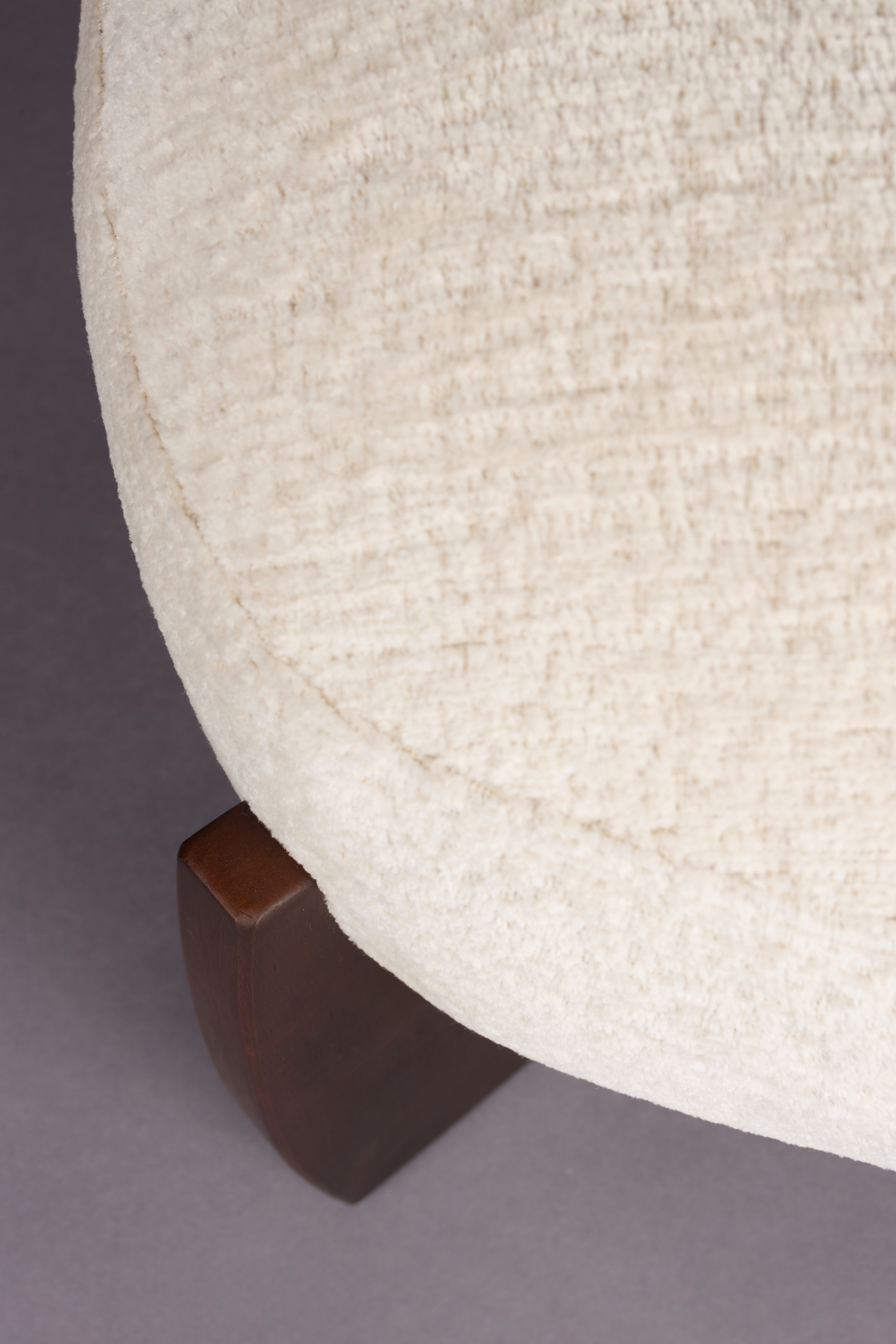 Puf EMILIUS beige mit Holzfuß