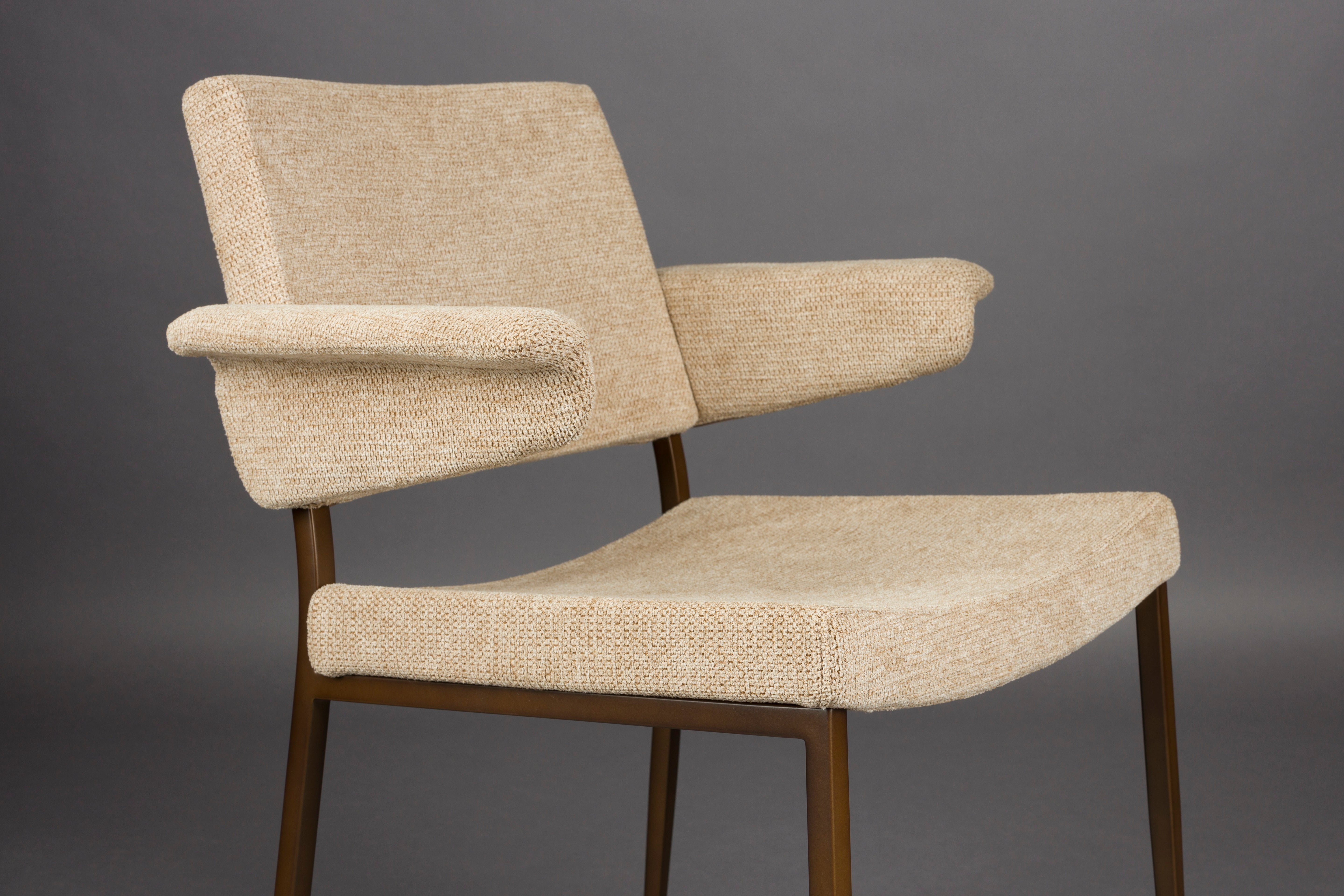 PORTLAND chair beige with brown base