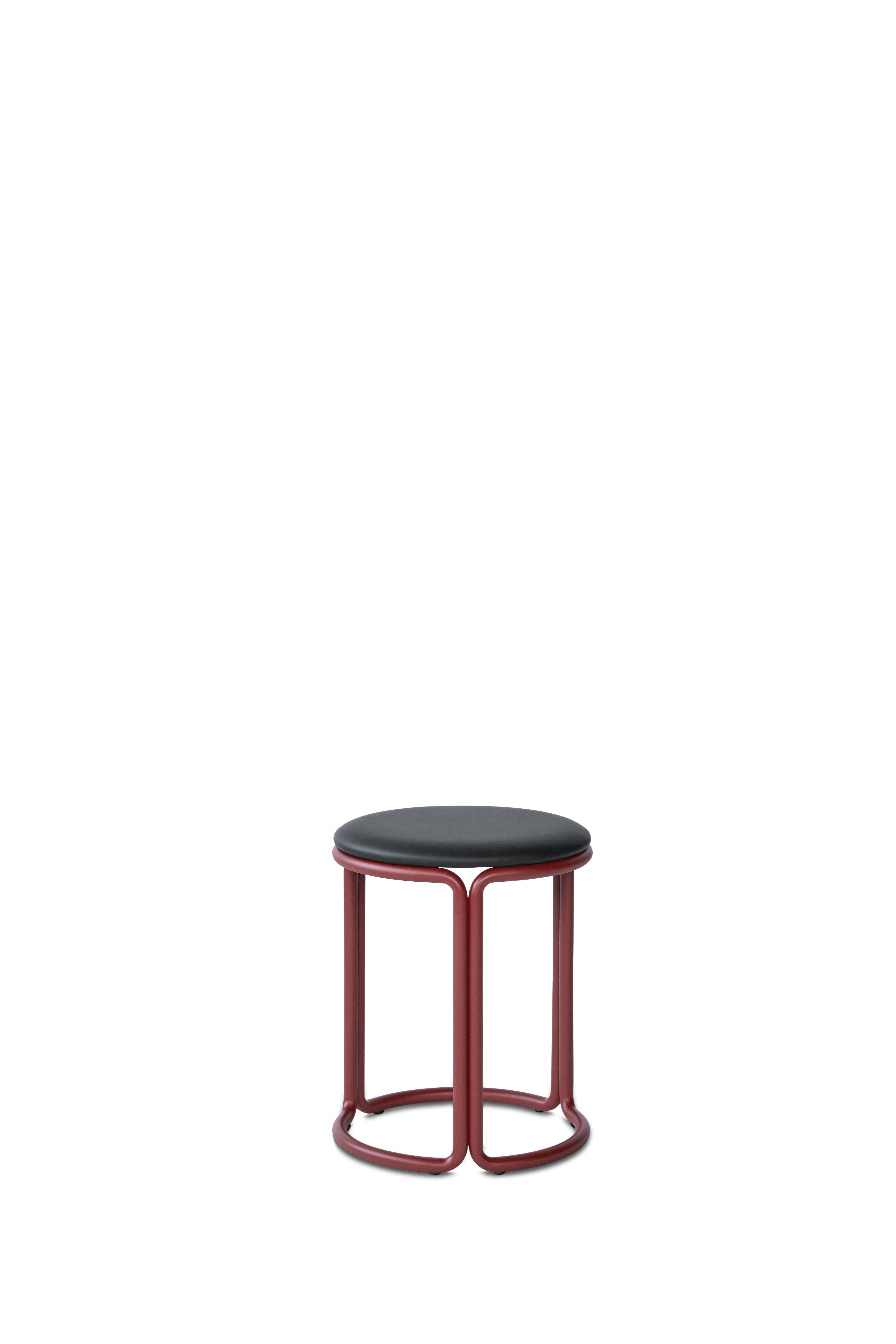 Hocker HARDIE rot mit schwarzem Sitz