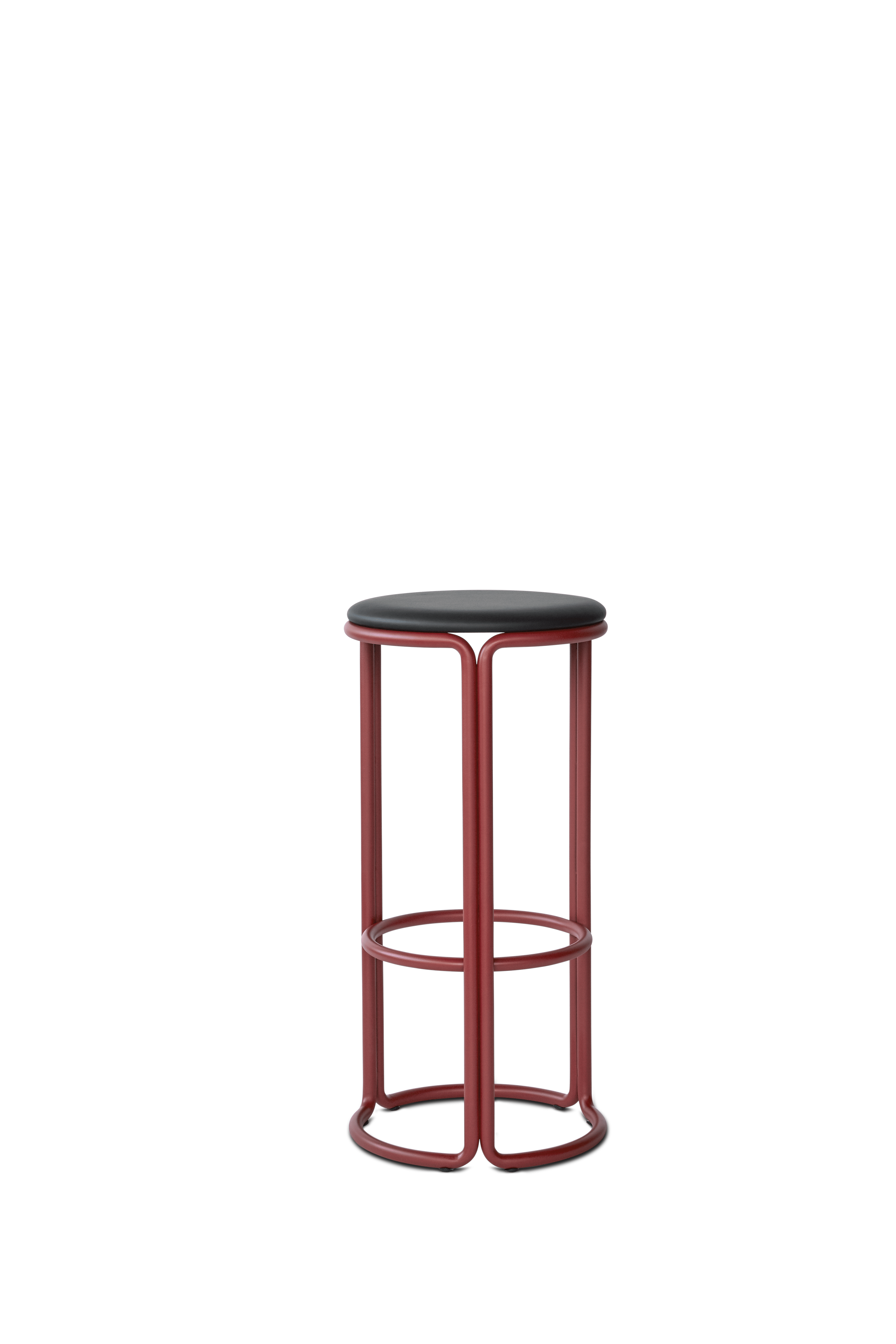 Hocker HARDIE rot mit schwarzem Sitz