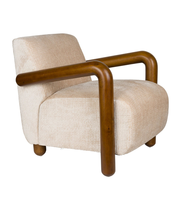 Sessel ROBINSON beige mit Holzgestell