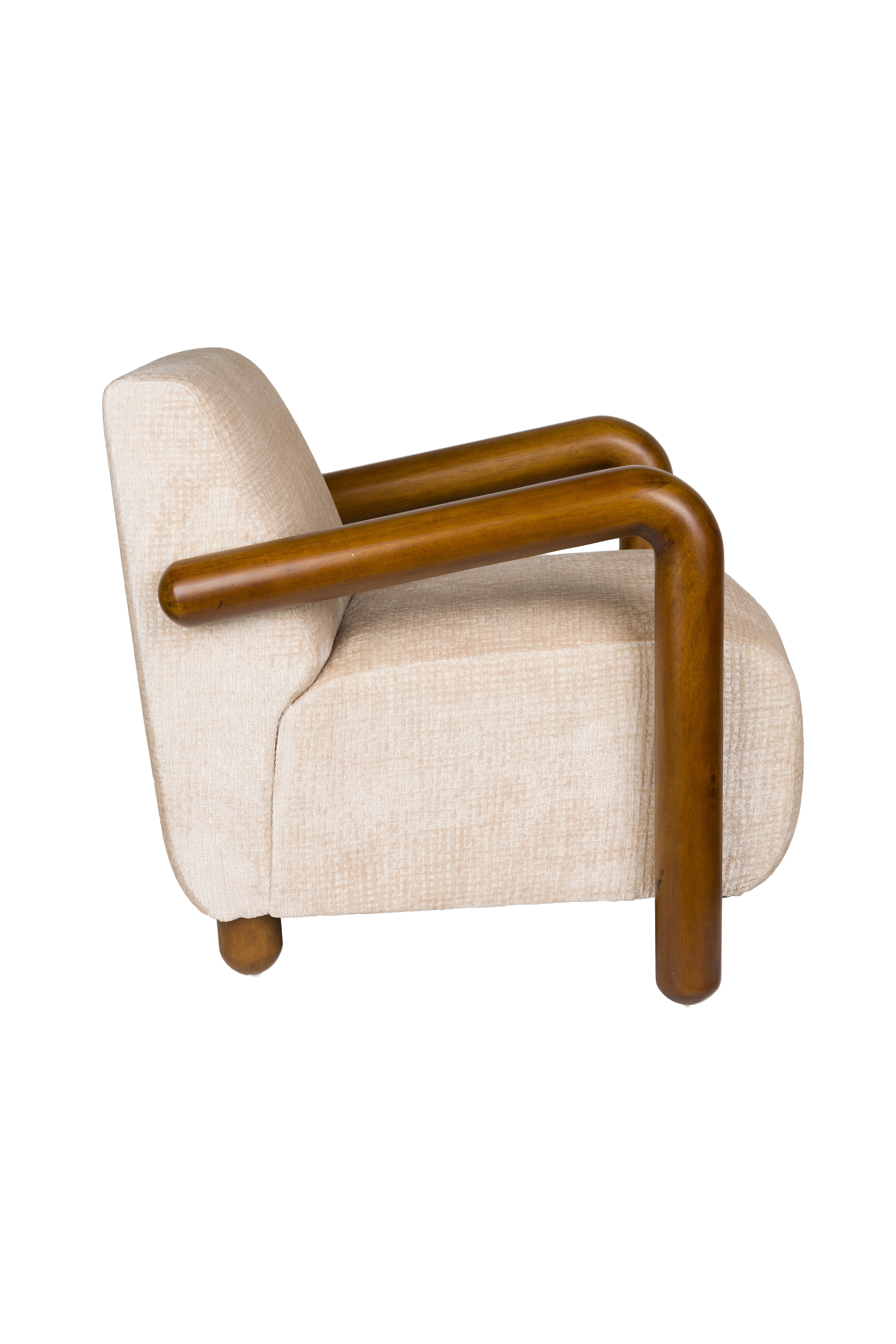 Sessel ROBINSON beige mit Holzgestell