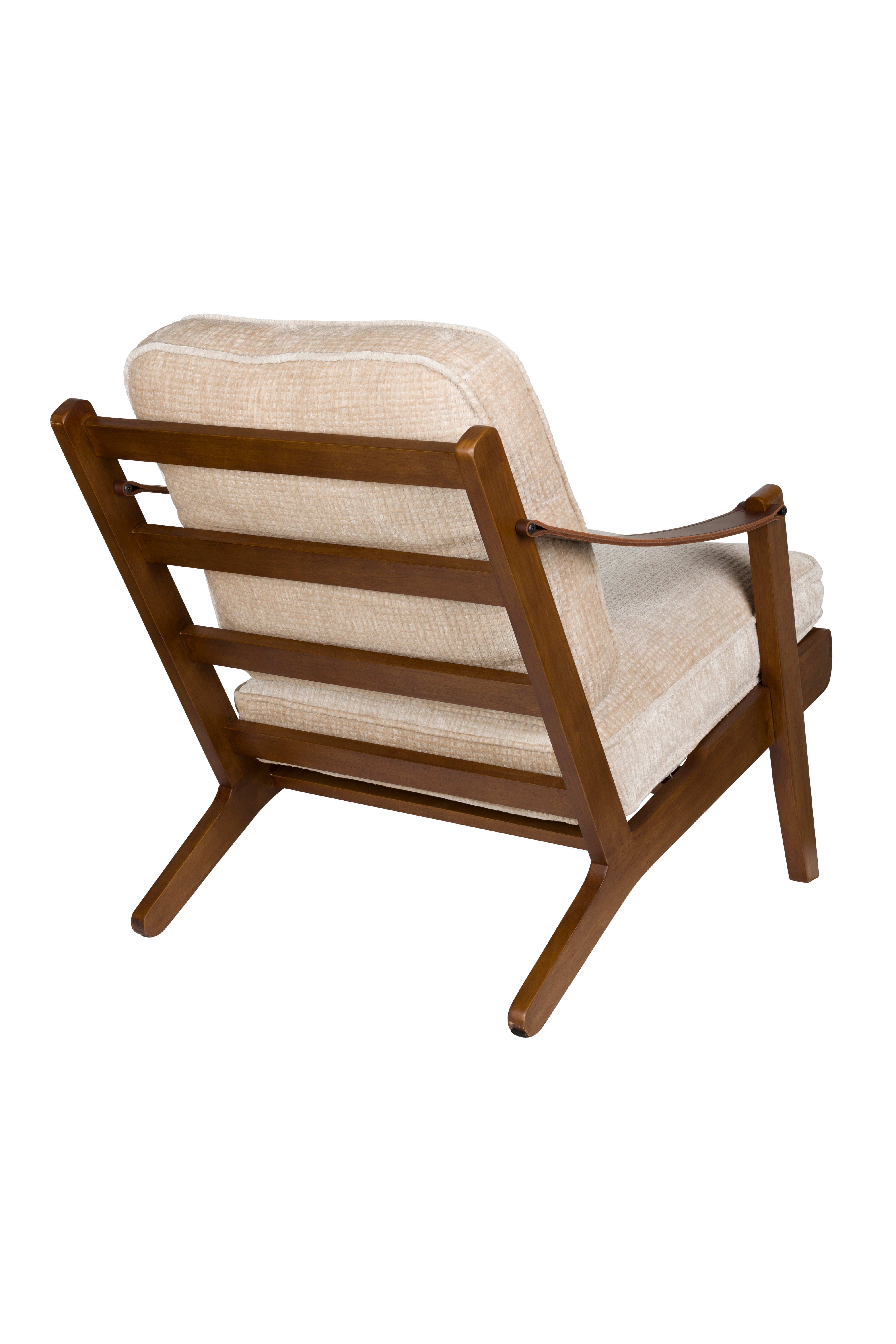Sessel WASHINGTON beige mit Holzgestell