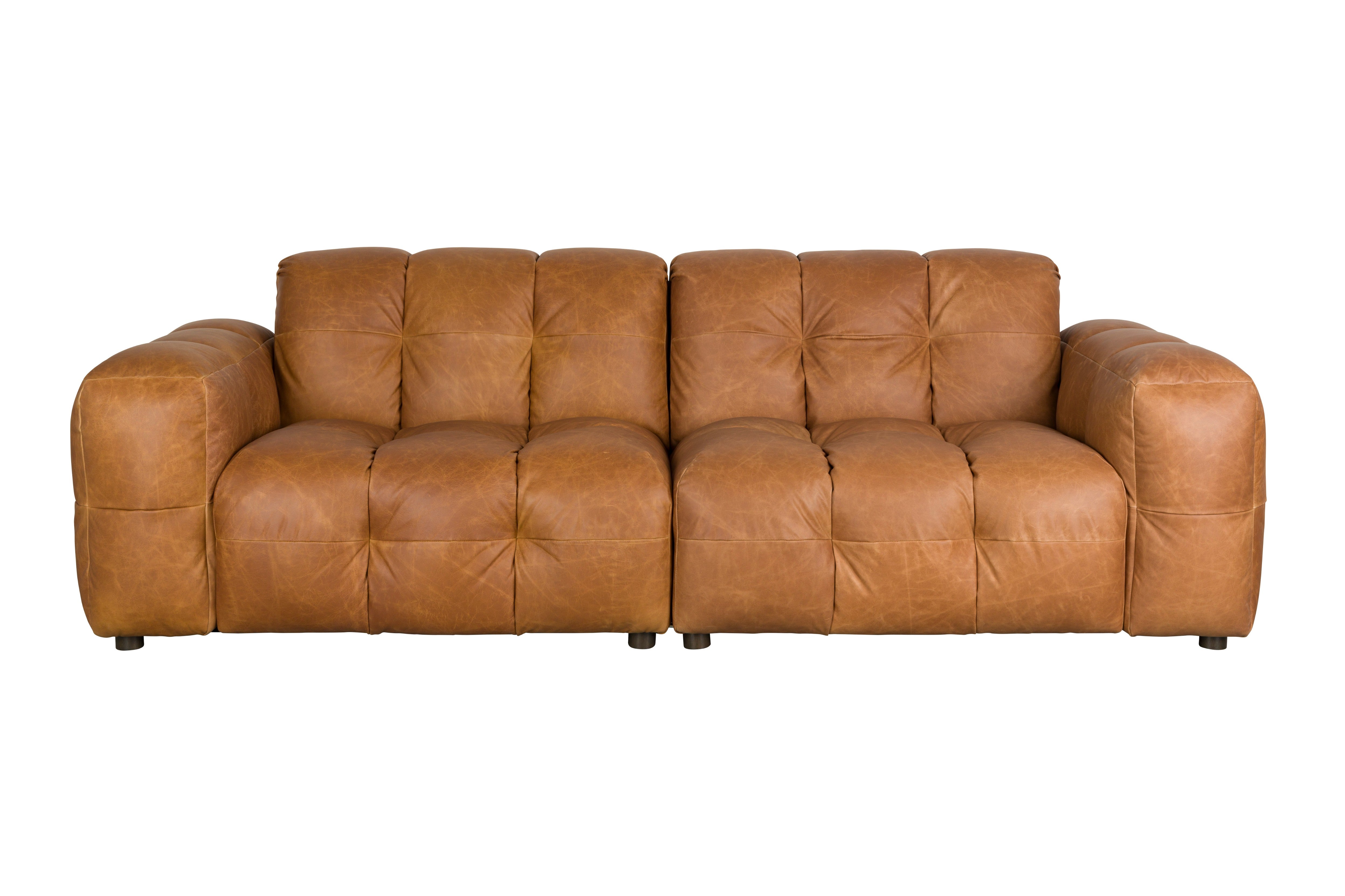 Sofa 3-sitzig HACKMAN cognac Leder