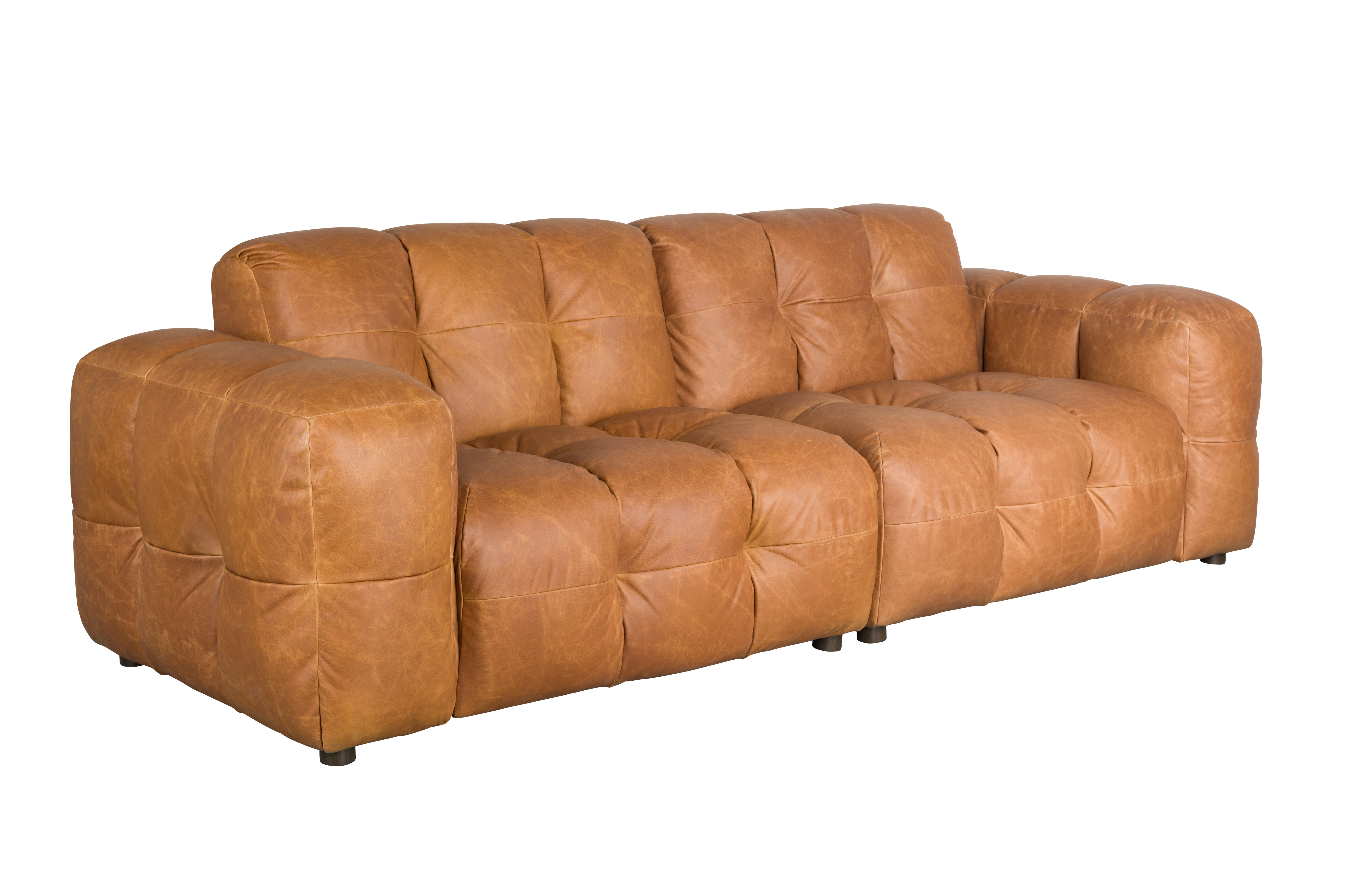 Sofa 3-sitzig HACKMAN cognac Leder