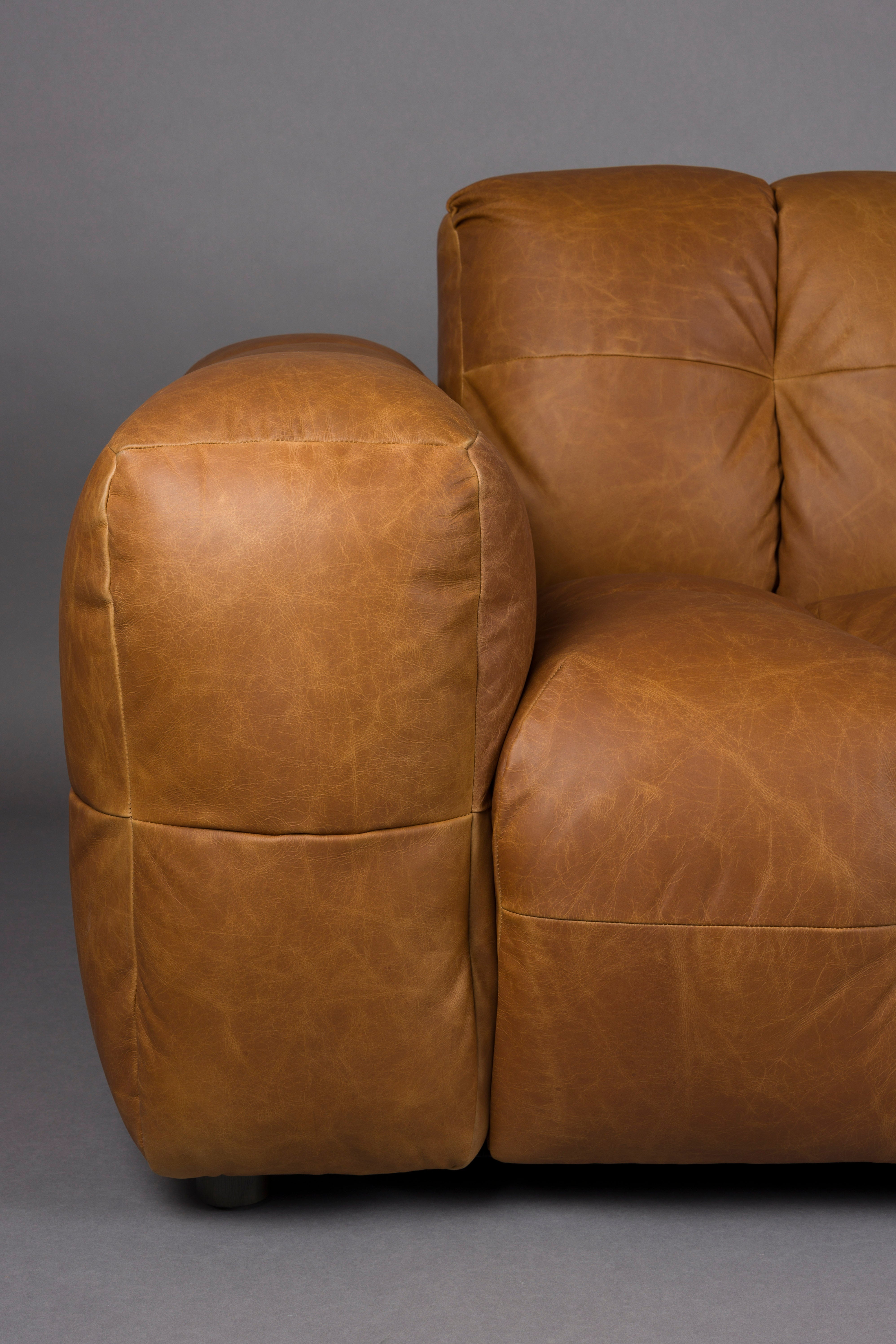 Sofa 3-sitzig HACKMAN cognac Leder