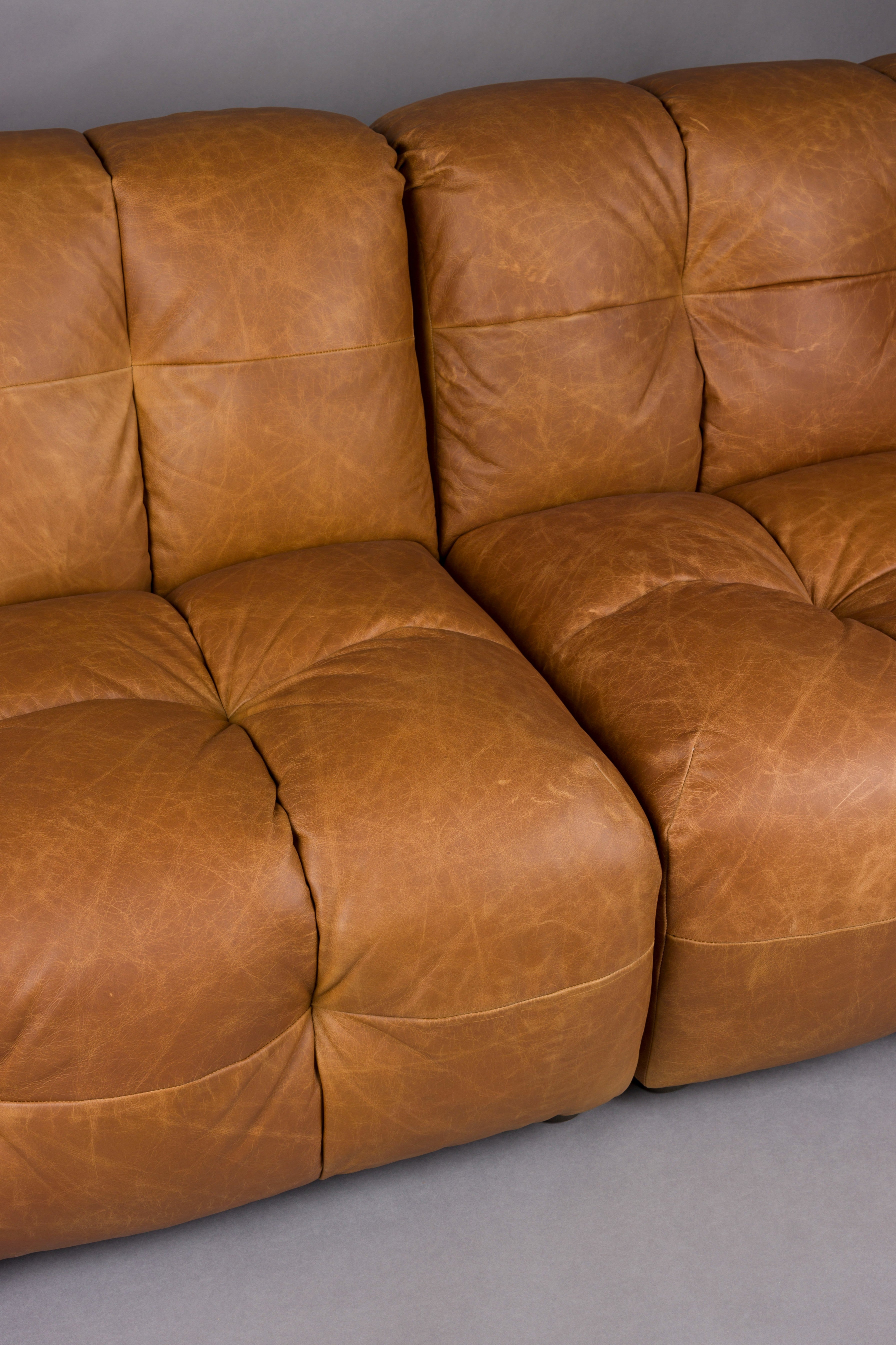Sofa 3-sitzig HACKMAN cognac Leder