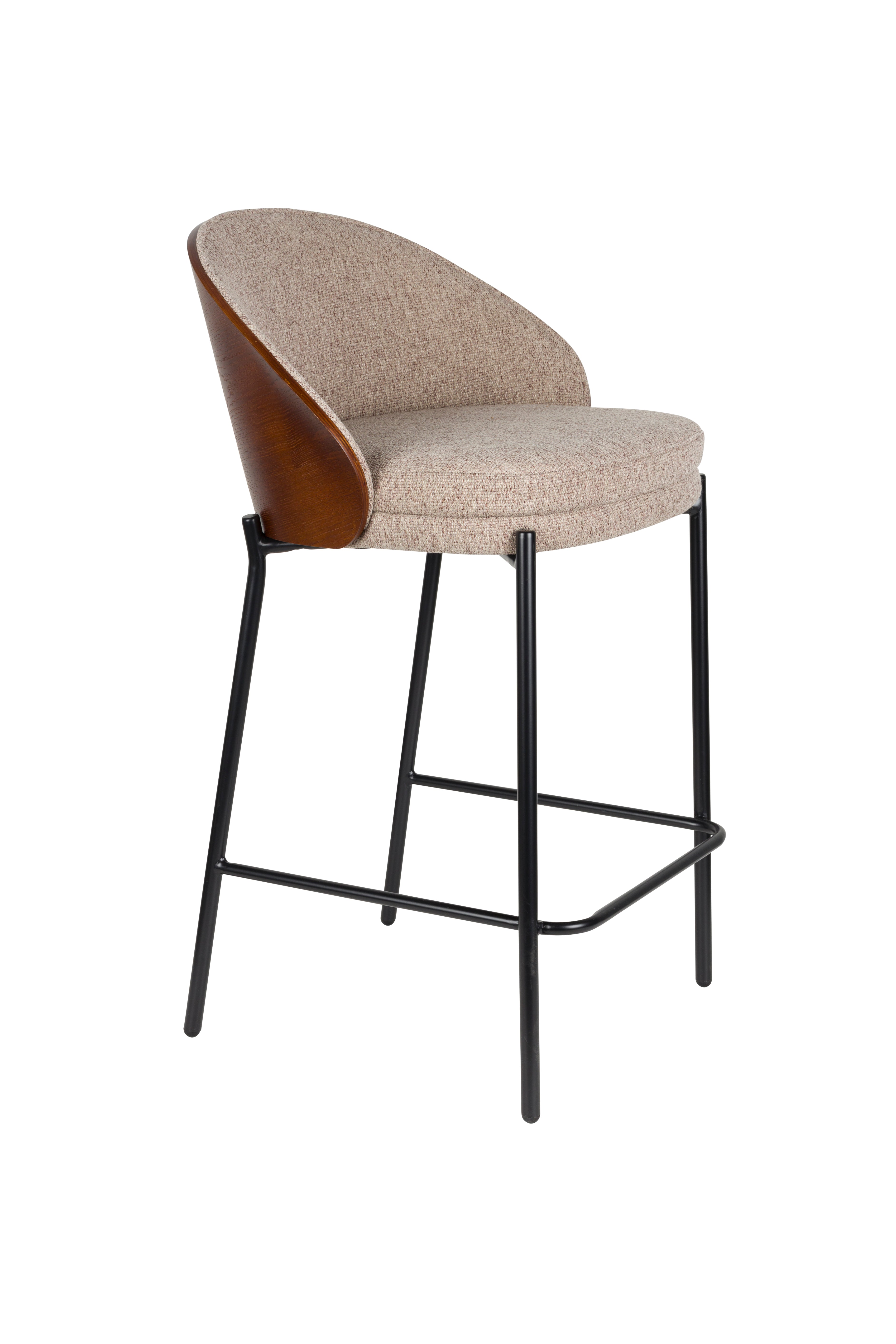 Barstuhl RODIN beige mit Holzfuß