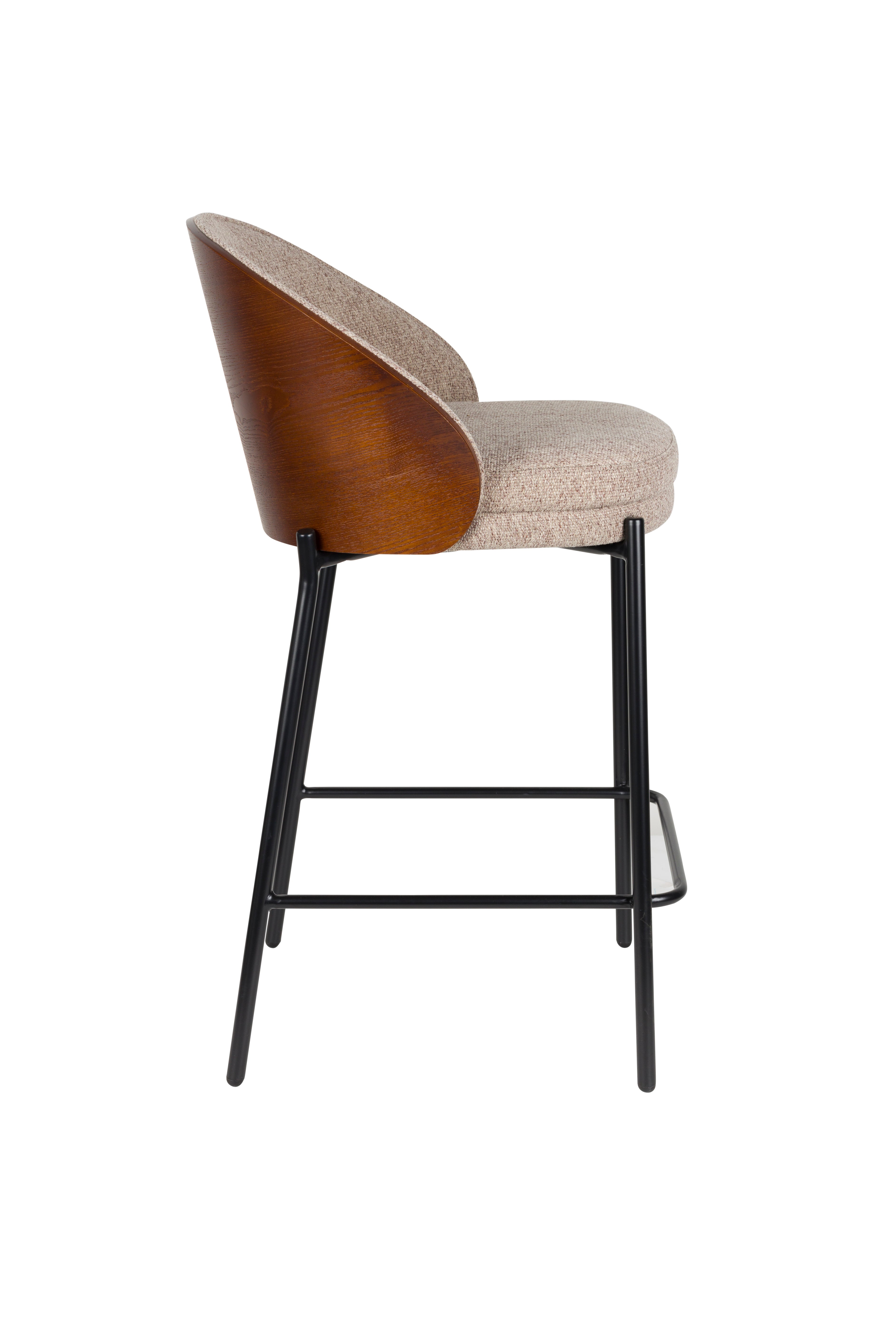 Barstuhl RODIN beige mit Holzfuß