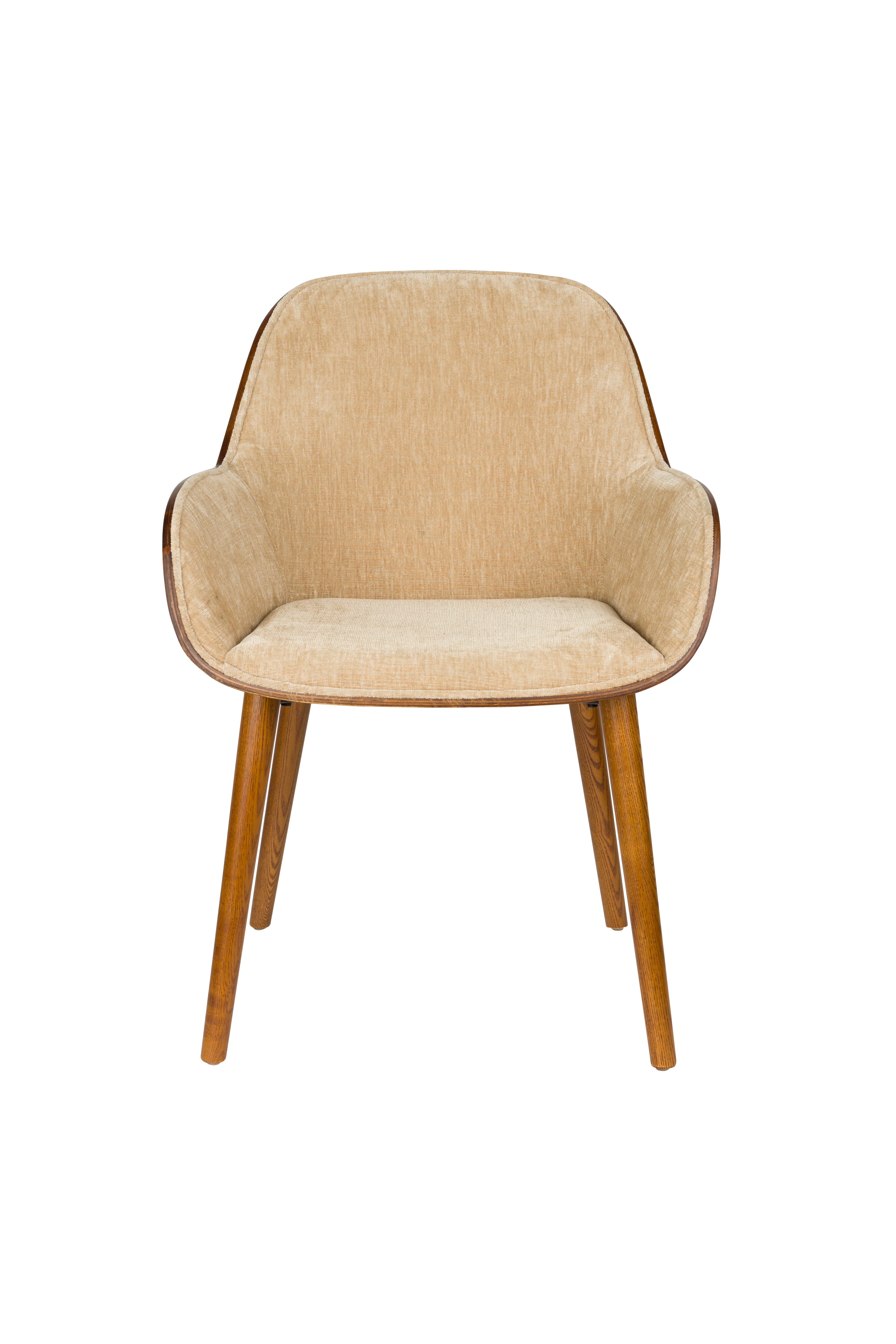 Stuhl TAYLOR beige mit Holzgestell