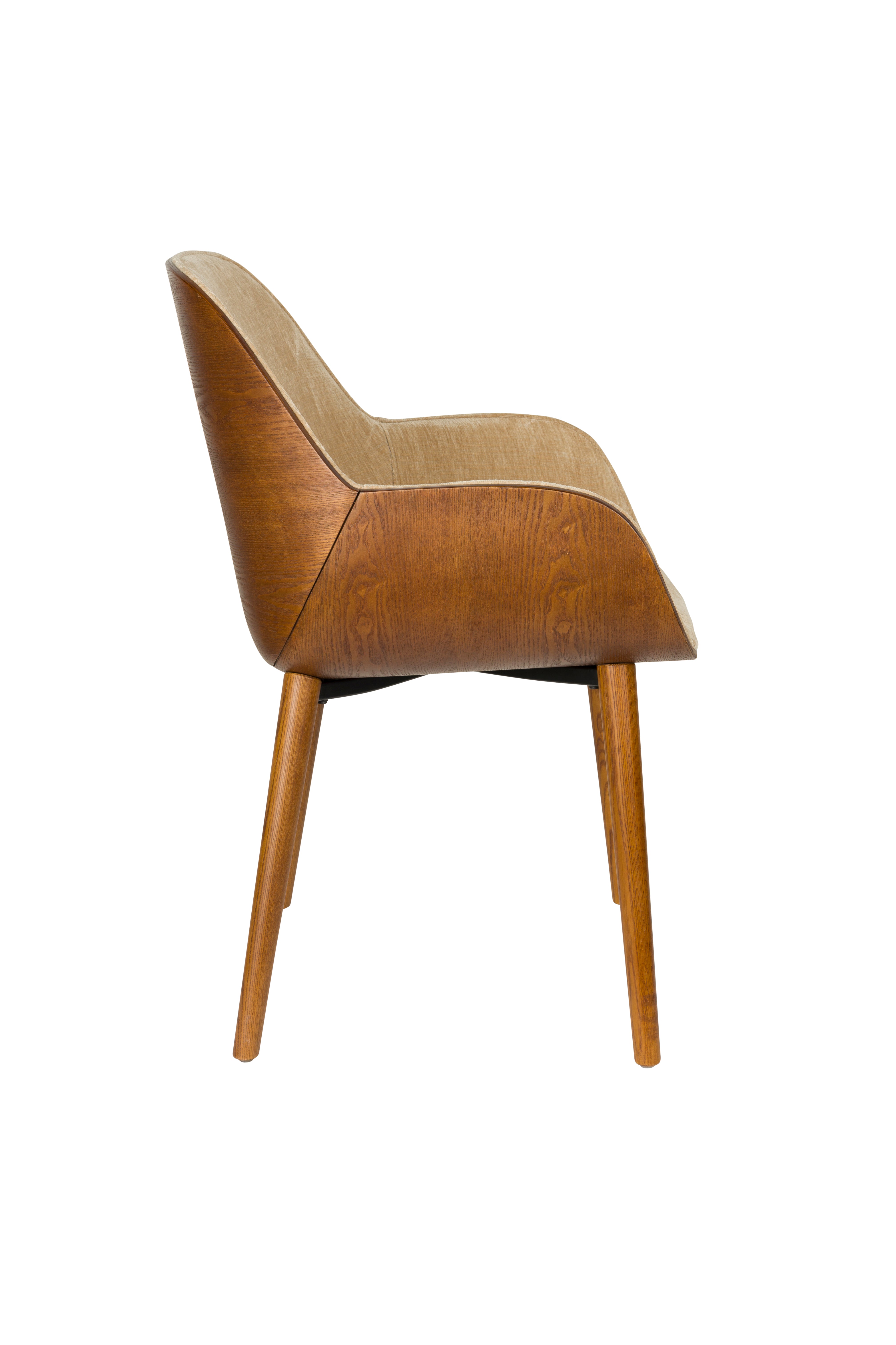 Stuhl TAYLOR beige mit Holzgestell