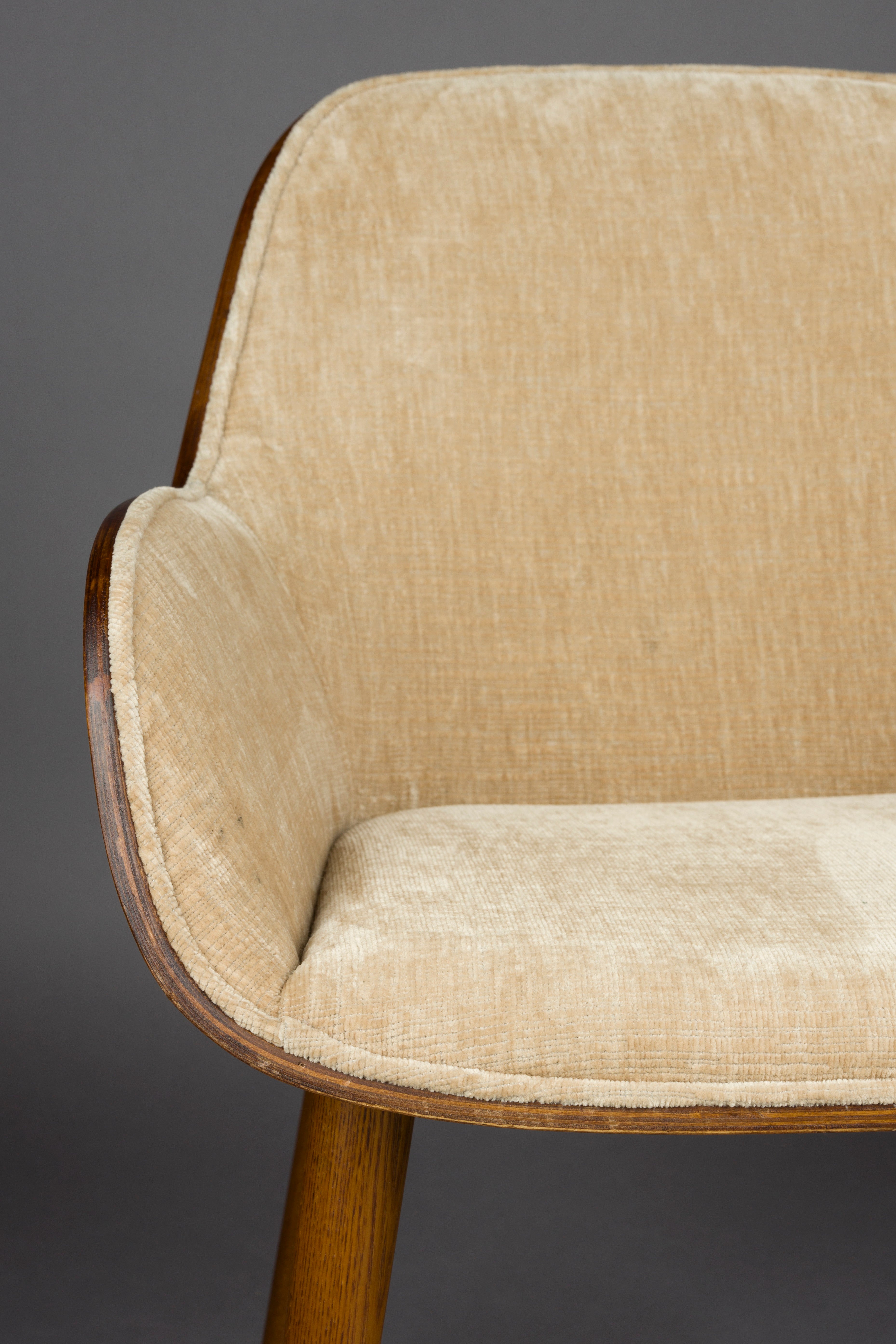 Stuhl TAYLOR beige mit Holzgestell