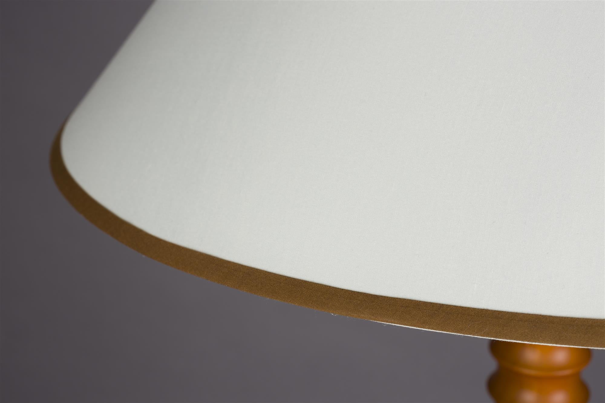 Lampa podłogowa HORACE drewno dębowe z bawełnianym kloszem