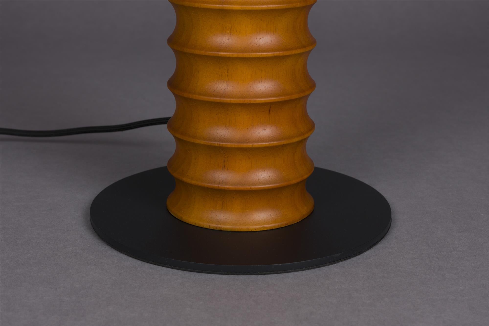 Lampa podłogowa HORACE drewno dębowe z bawełnianym kloszem
