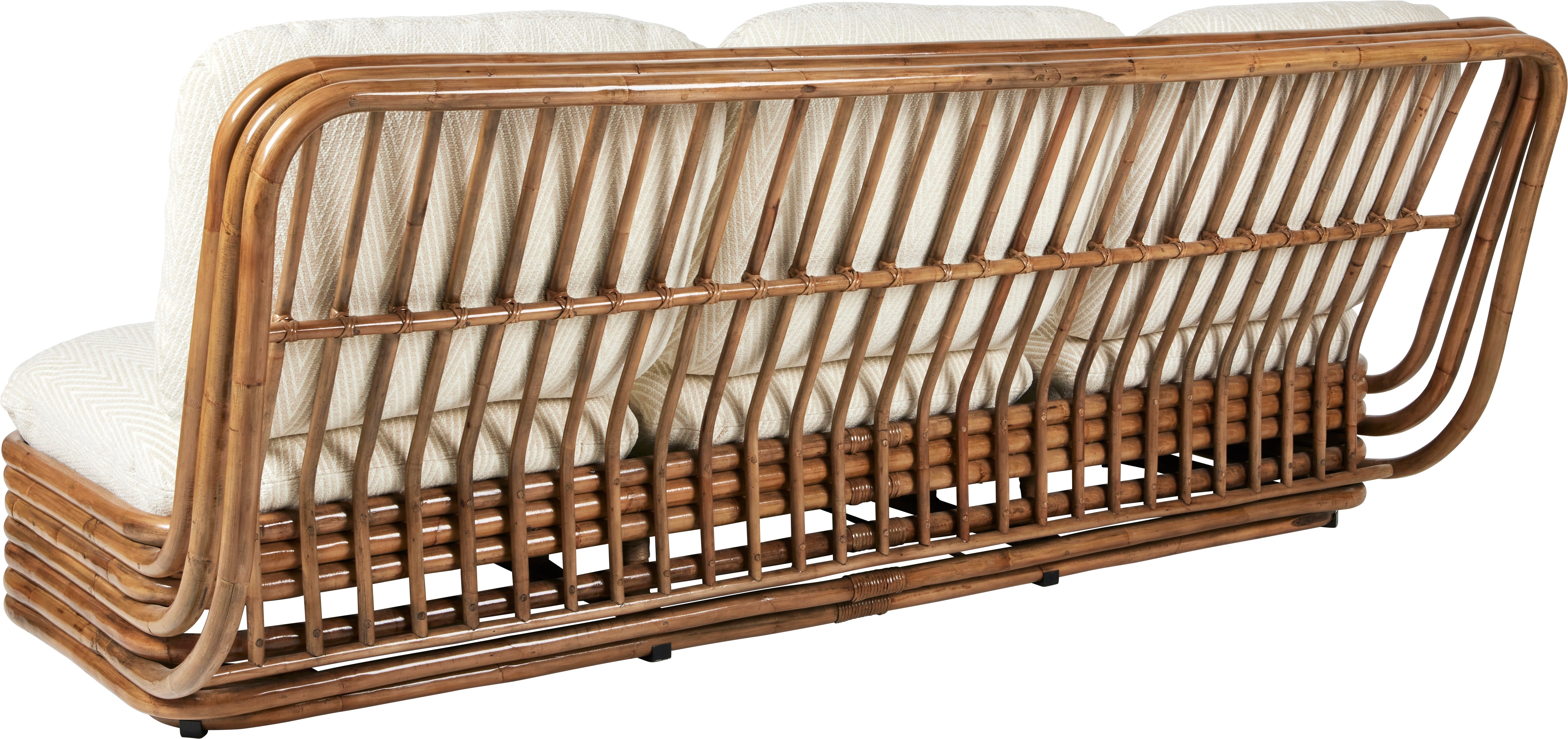 Sofa BOHEMIAN 72 gepolstert mit Rattanbasis