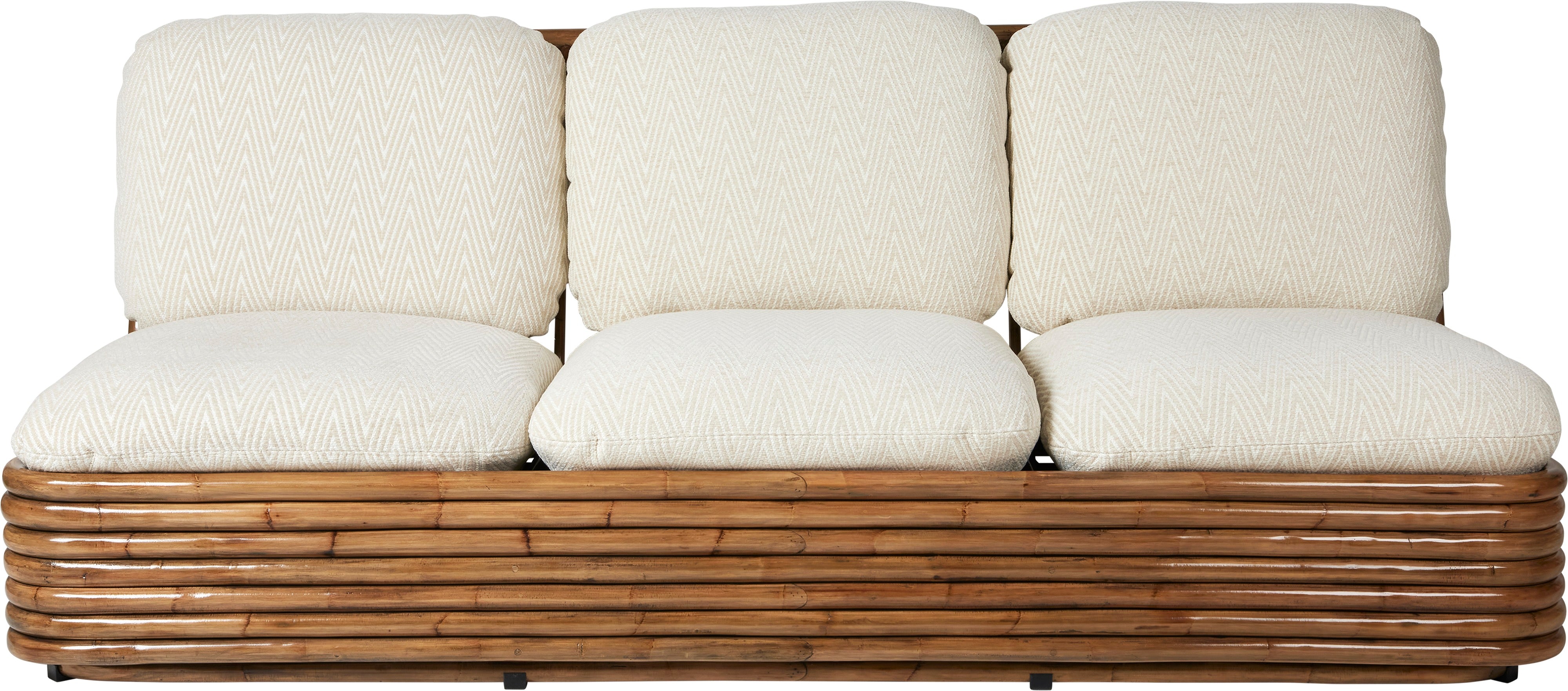 Sofa BOHEMIAN 72 gepolstert mit Rattanbasis